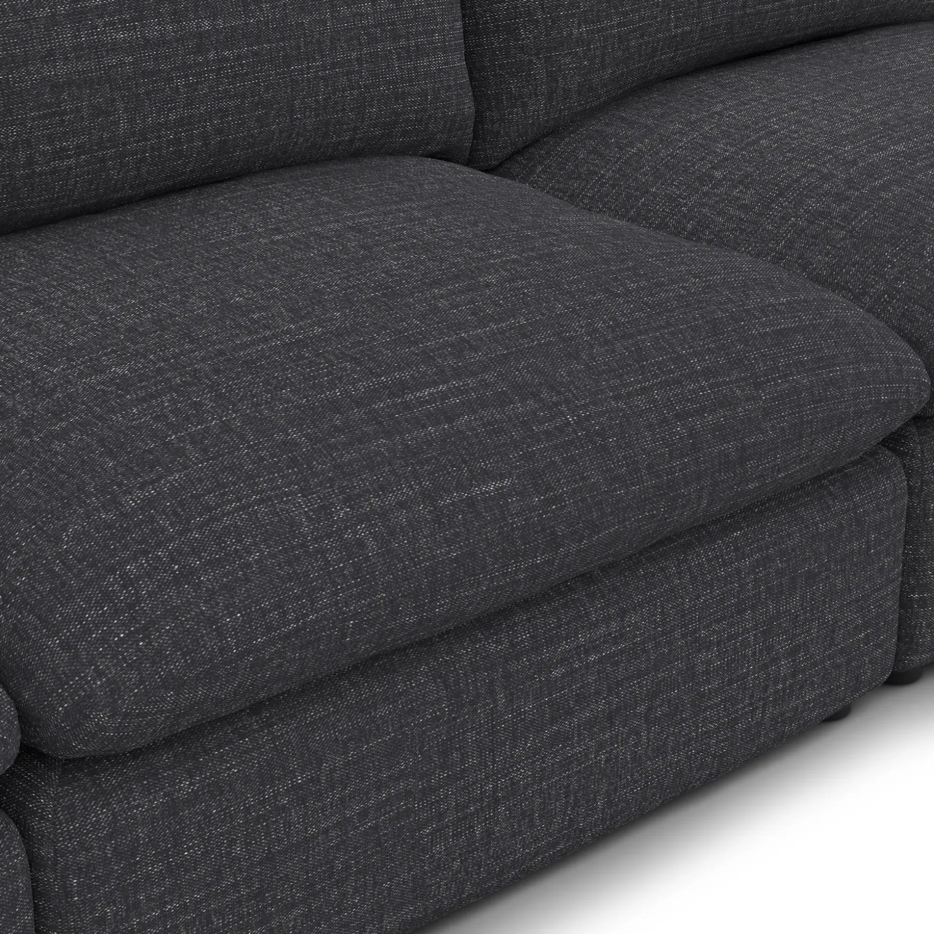 Leigh 118" Armless Modular Sofa - Napa Charcoal