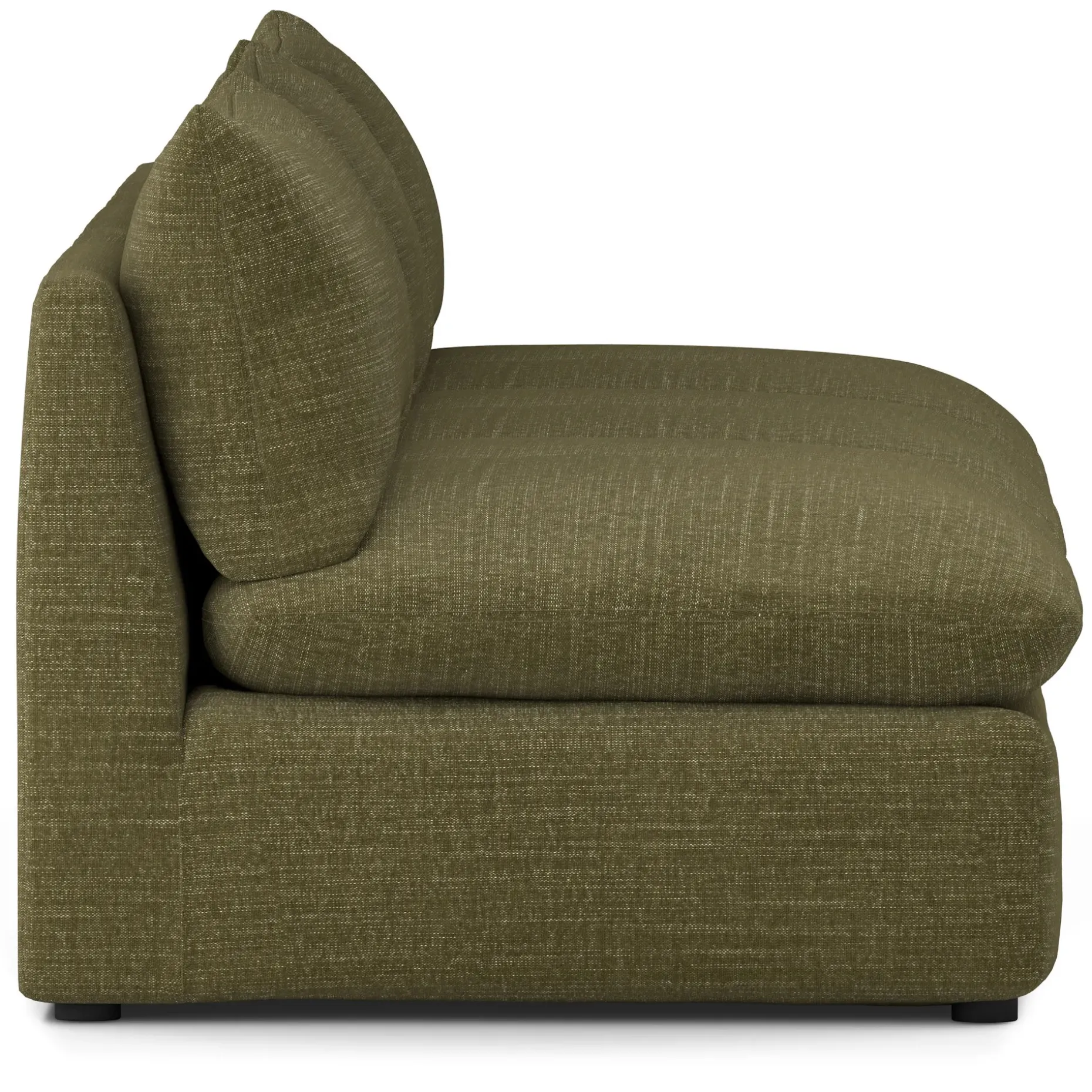 Leigh 118" Armless Modular Sofa - Napa Moss