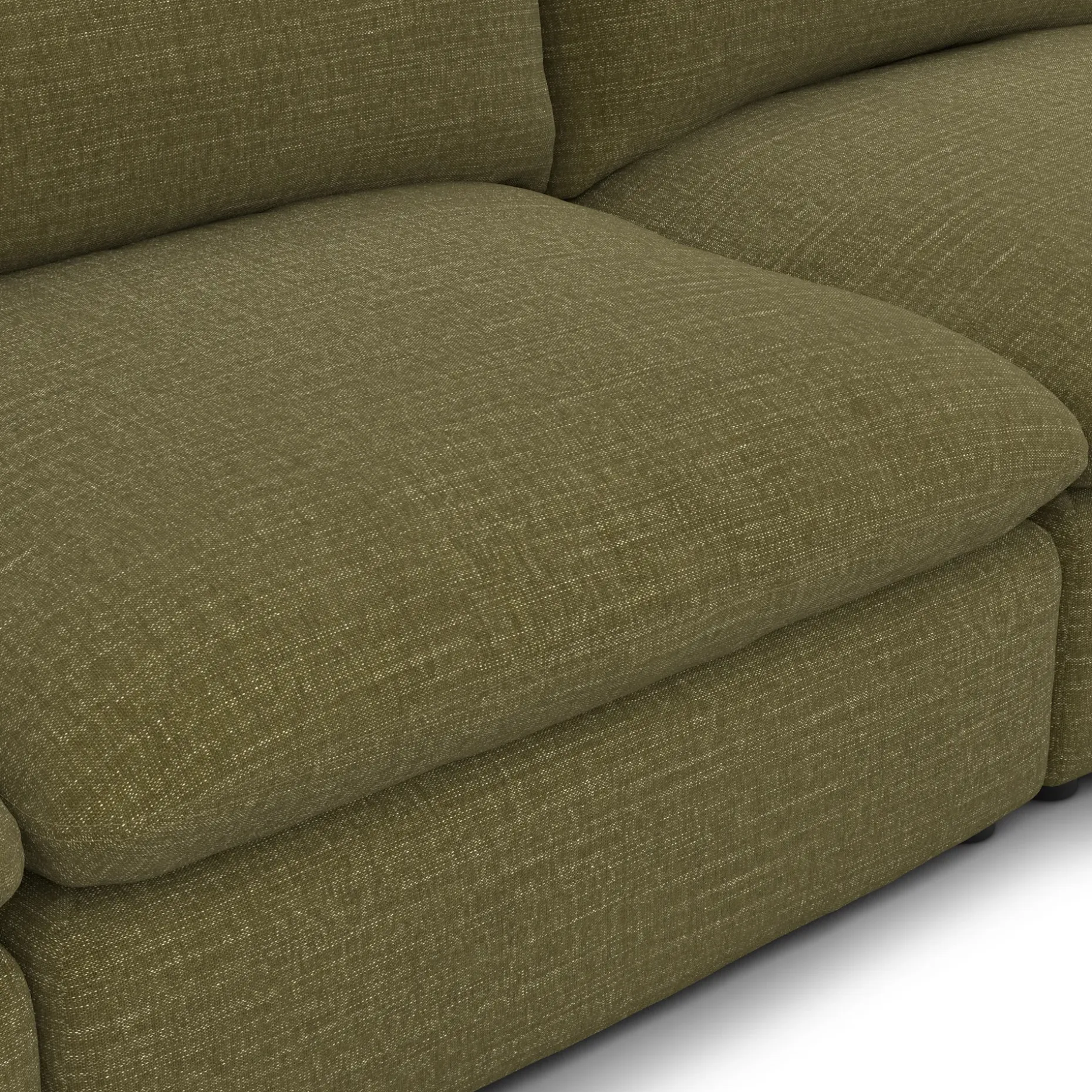 Leigh 118" Armless Modular Sofa - Napa Moss