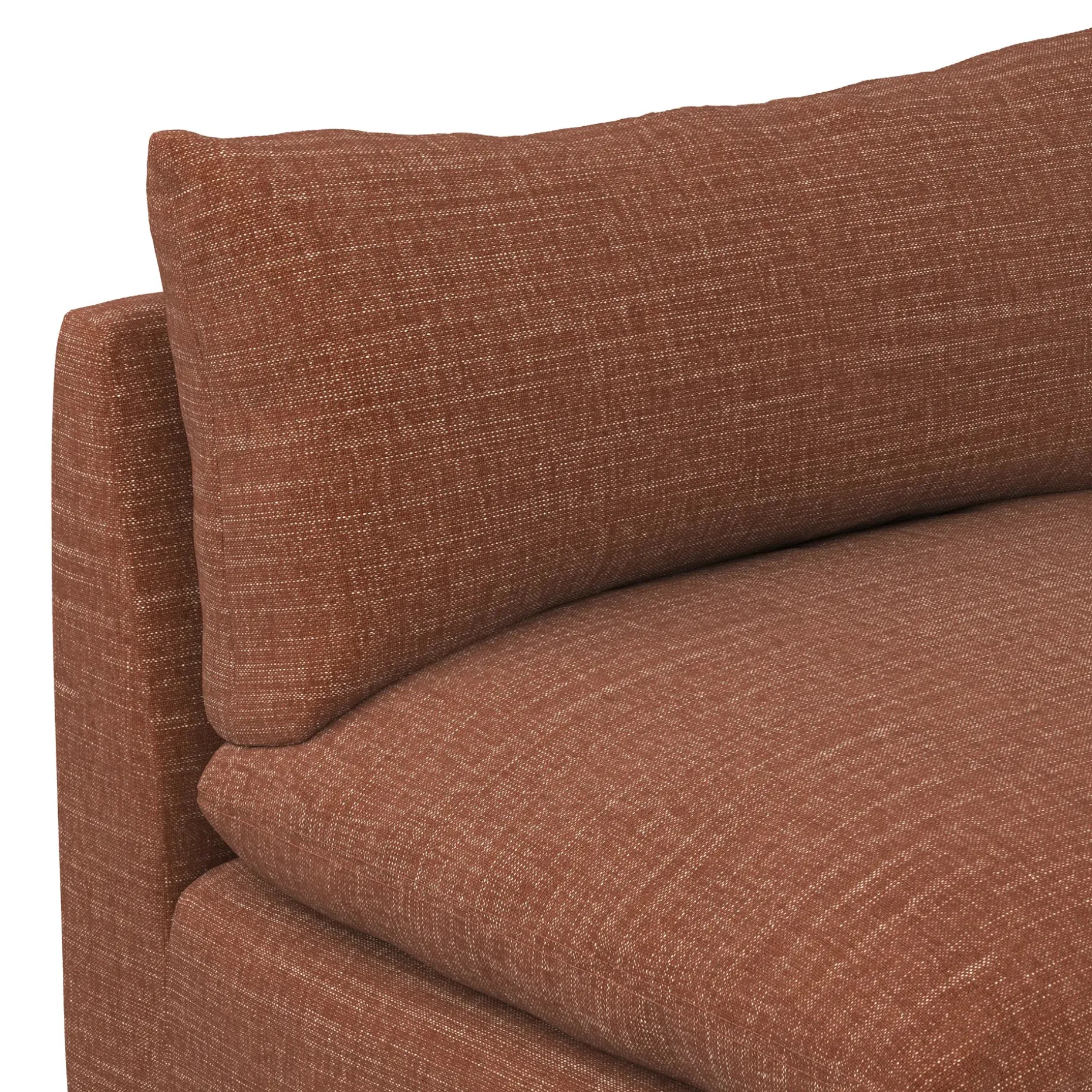 Leigh 118" Armless Modular Sofa - Napa Rust