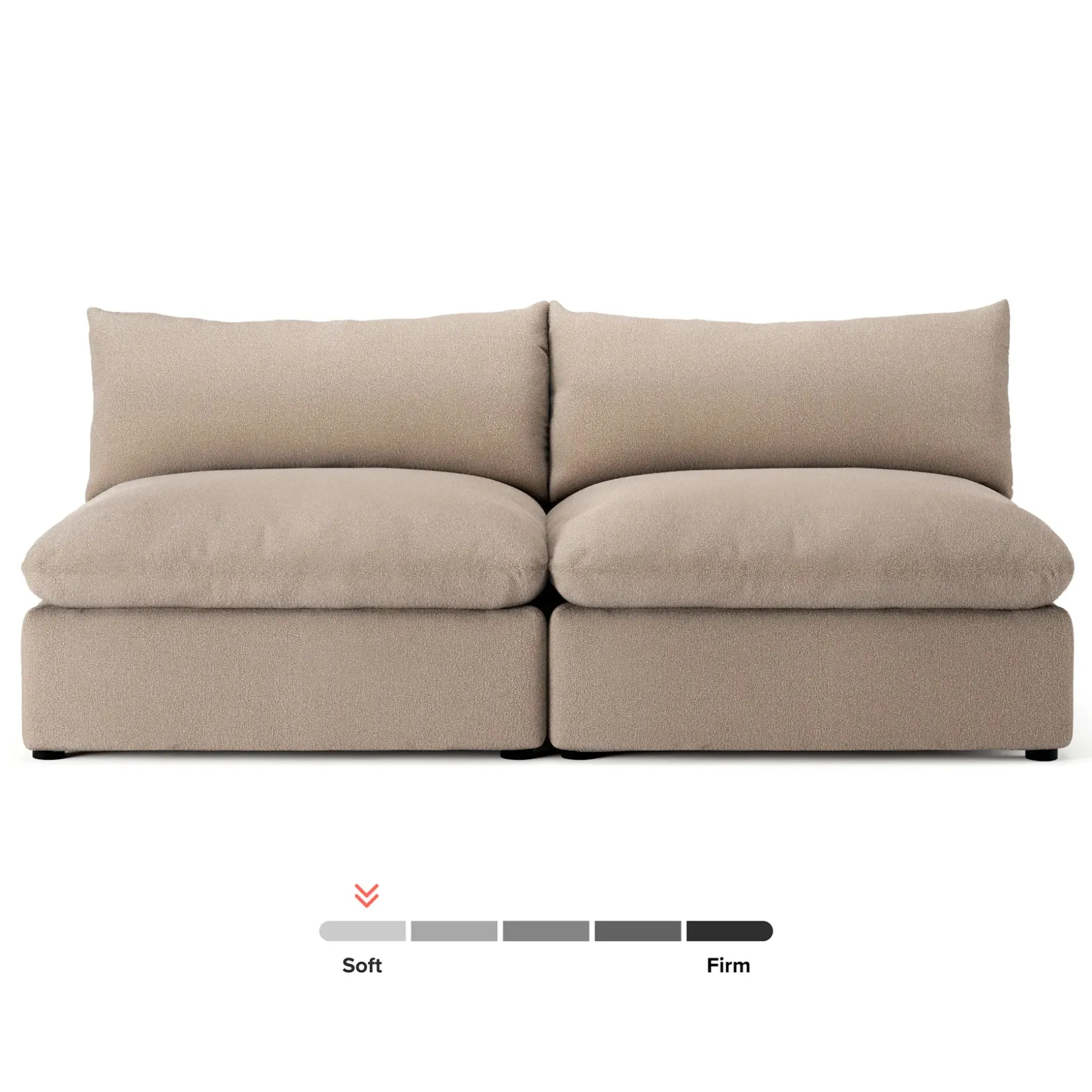 Leigh 79" Armless Modular Sofa - Sandstone Wool Bouclé