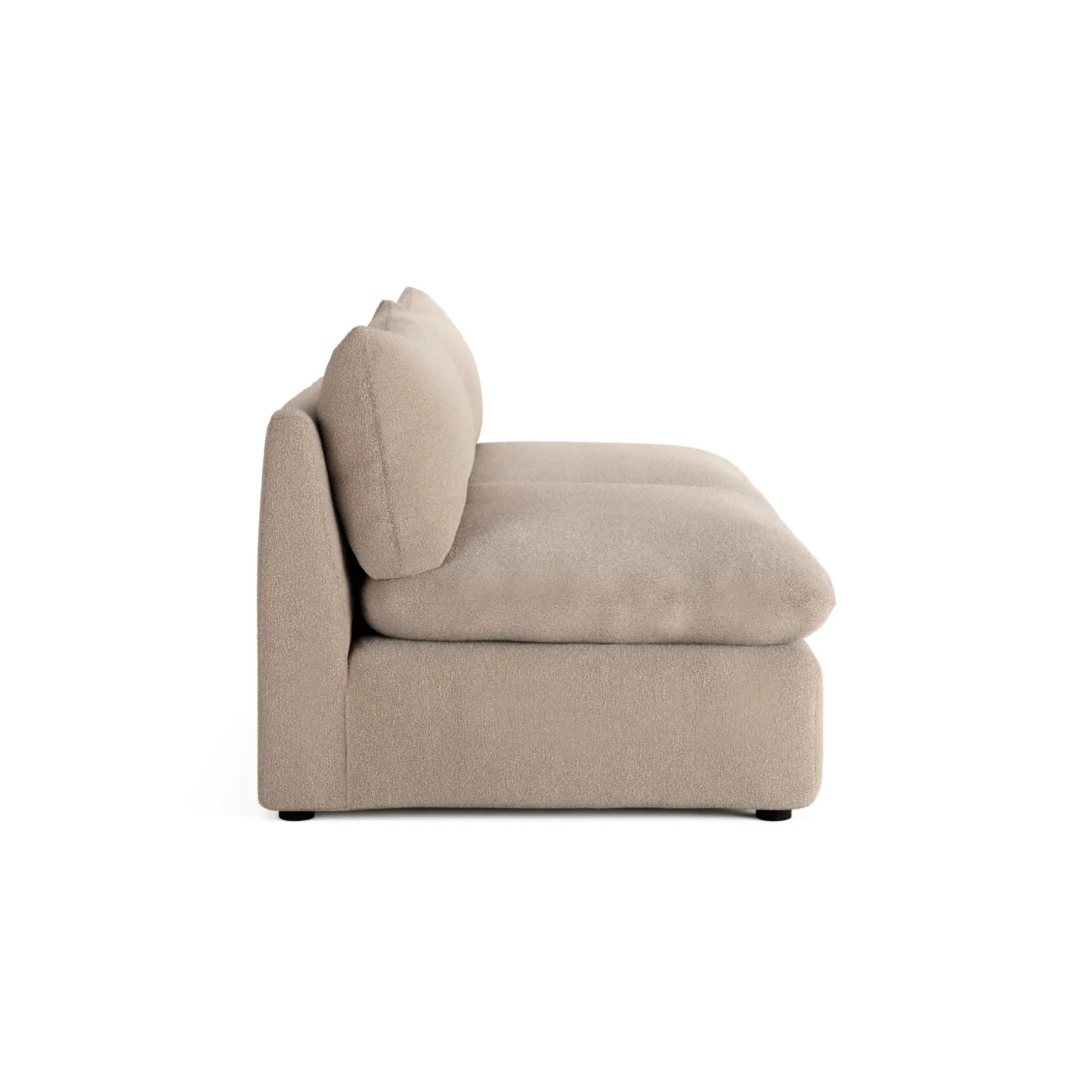 Leigh 79" Armless Modular Sofa - Sandstone Wool Bouclé