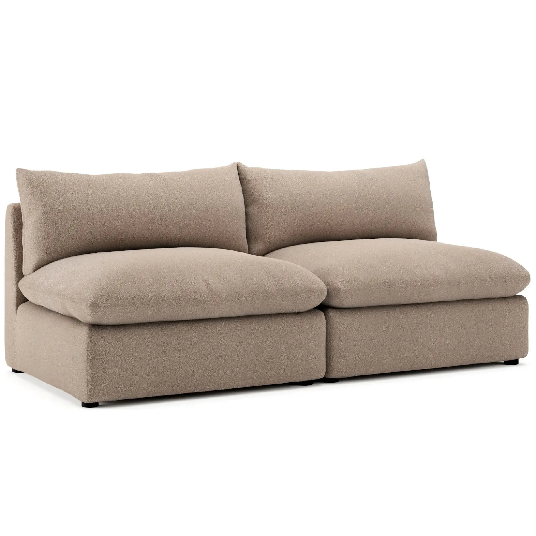 Leigh 79" Armless Modular Sofa - Sandstone Wool Bouclé