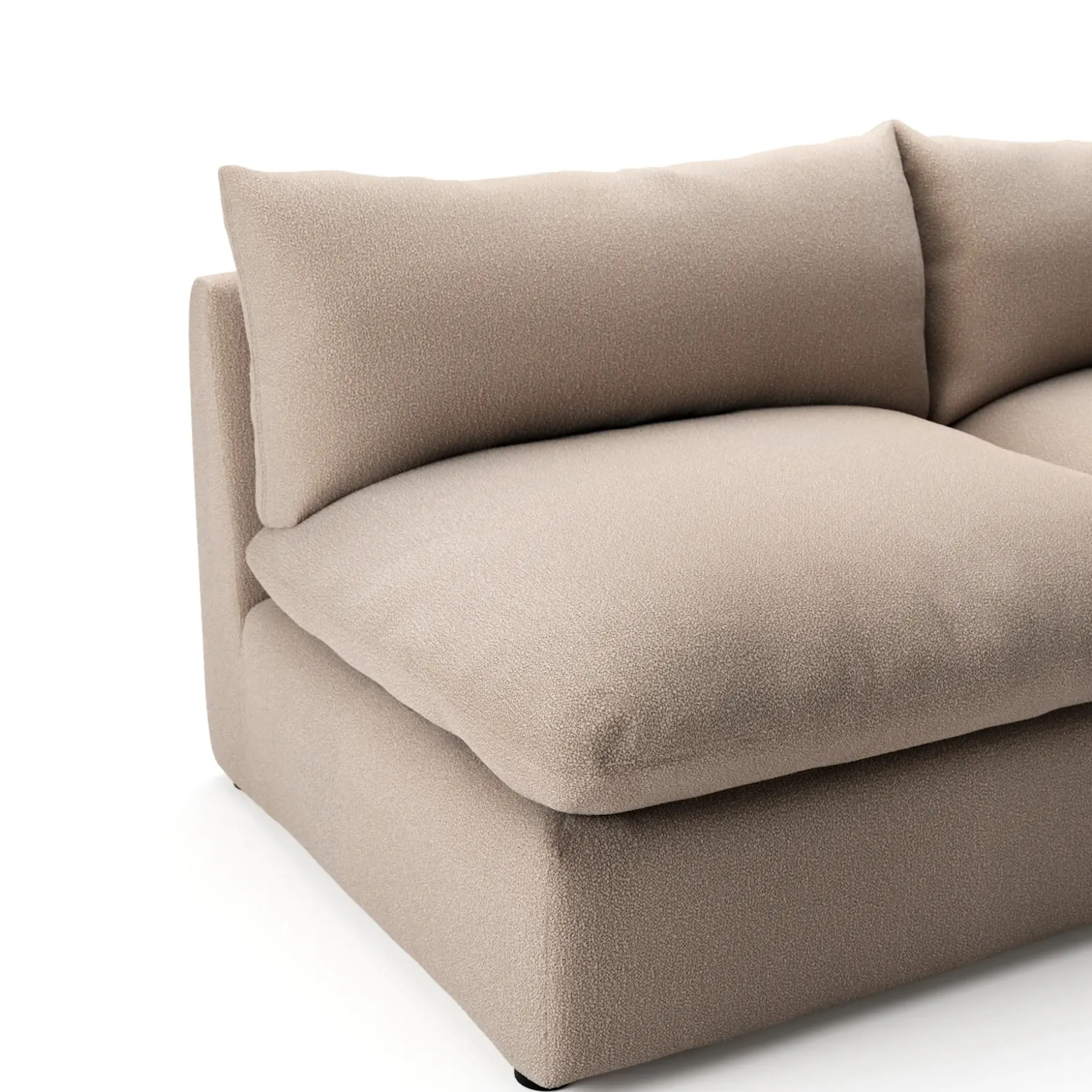 Leigh 79" Armless Modular Sofa - Sandstone Wool Bouclé