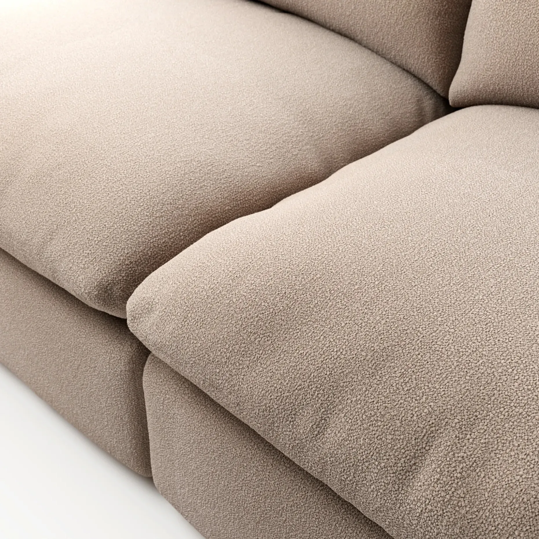 Leigh 79" Armless Modular Sofa - Sandstone Wool Bouclé