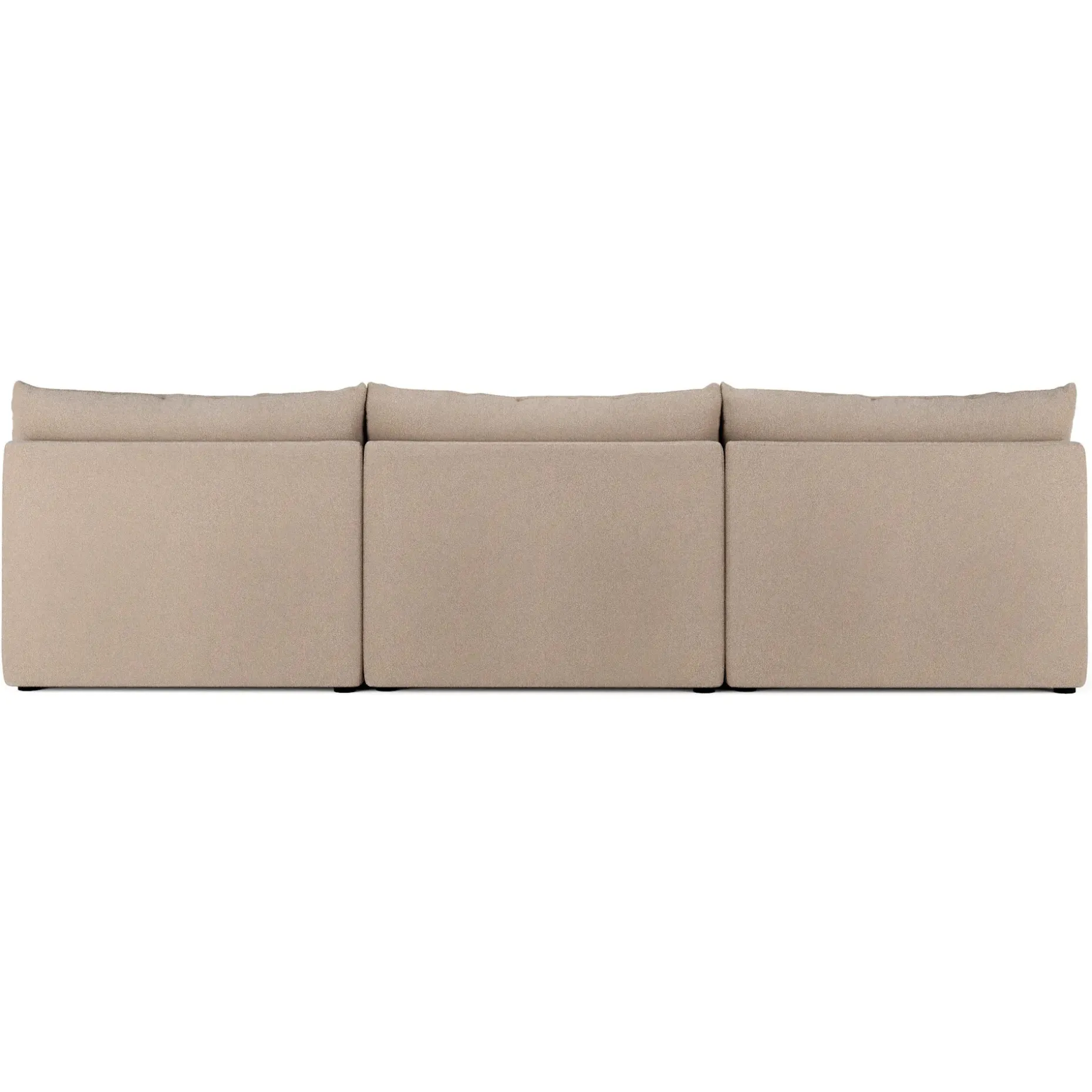 Leigh 118" Armless Modular Sofa - Sandstone Wool Bouclé