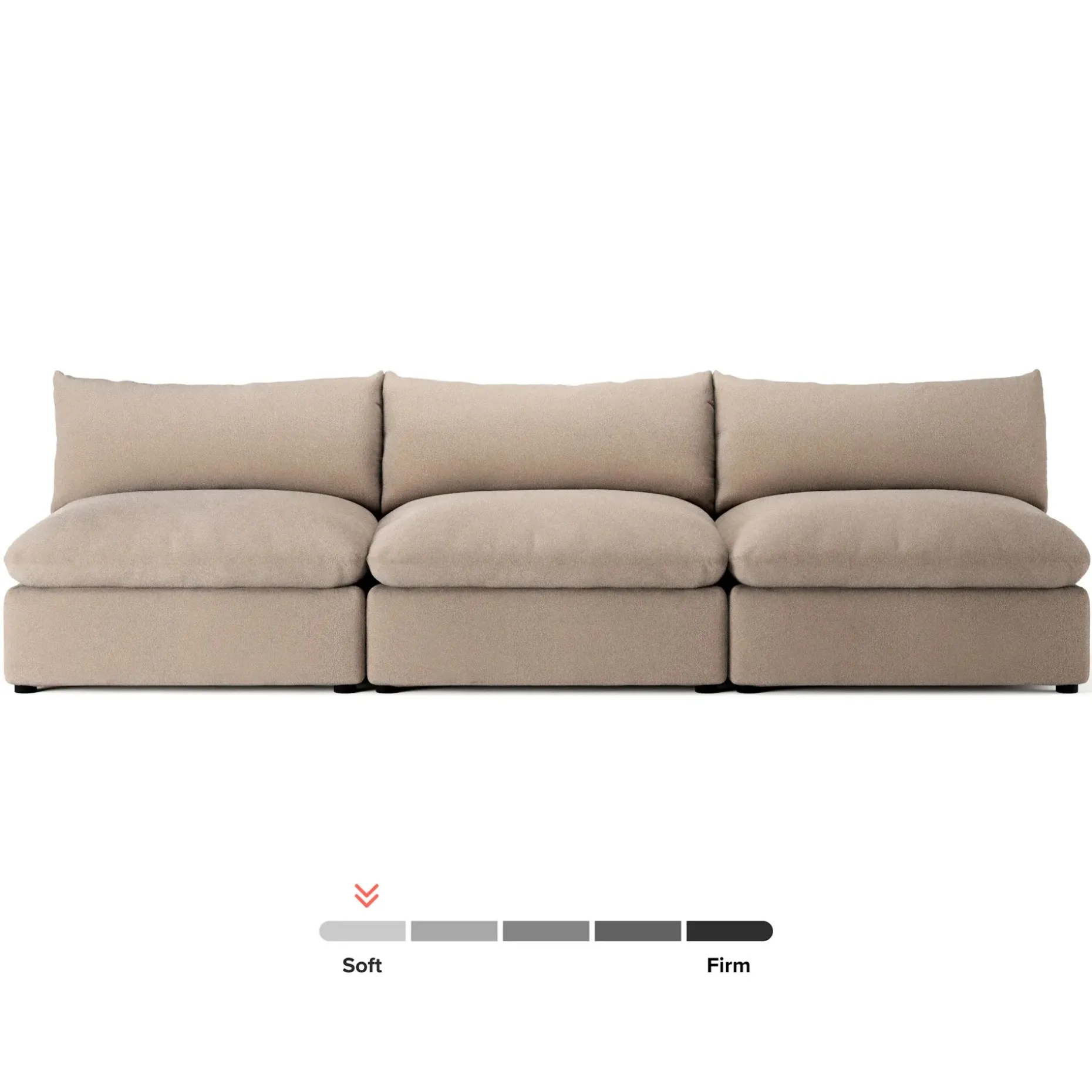 Leigh 118" Armless Modular Sofa - Sandstone Wool Bouclé