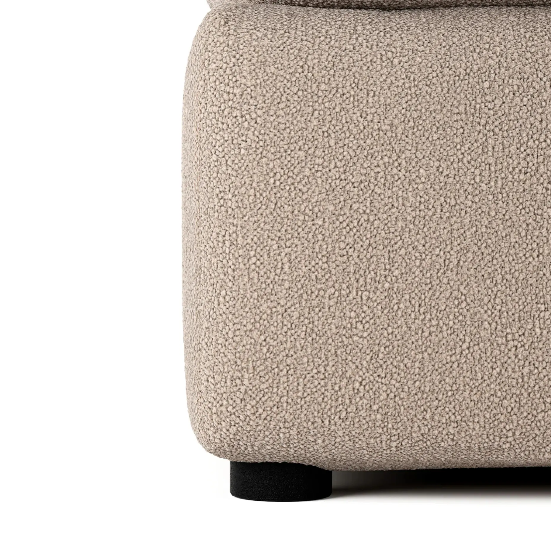 Leigh 118" Armless Modular Sofa - Sandstone Wool Bouclé