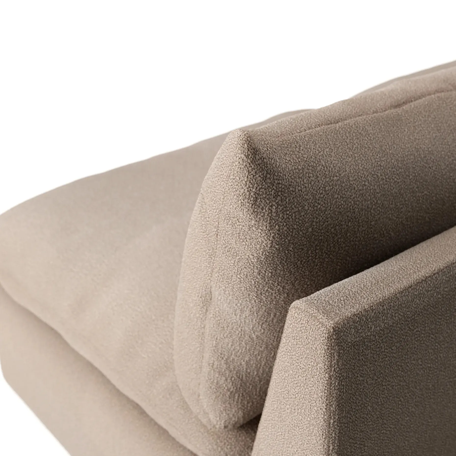 Leigh 118" Armless Modular Sofa - Sandstone Wool Bouclé