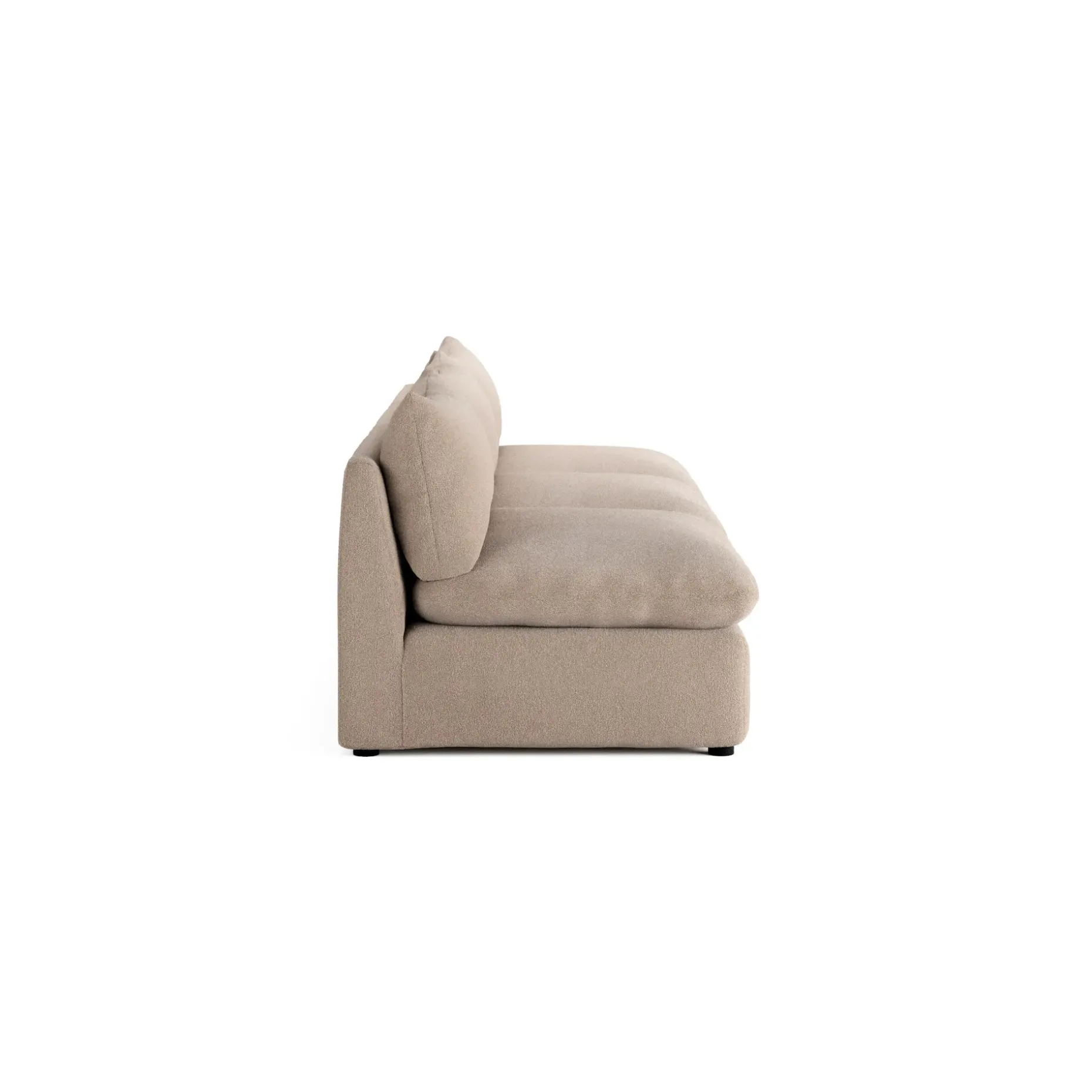Leigh 118" Armless Modular Sofa - Sandstone Wool Bouclé