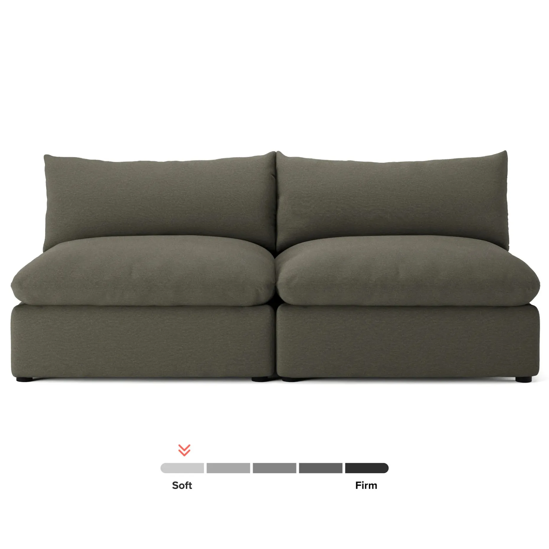 Leigh 79" Armless Modular Sofa - Silver Moss