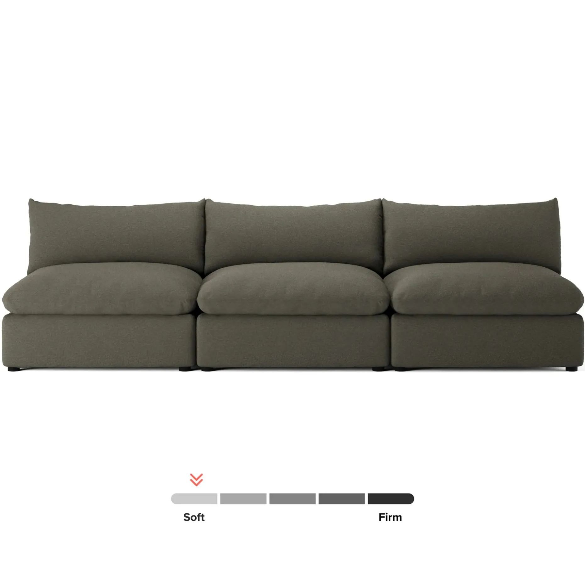 Leigh 118" Armless Modular Sofa - Silver Moss