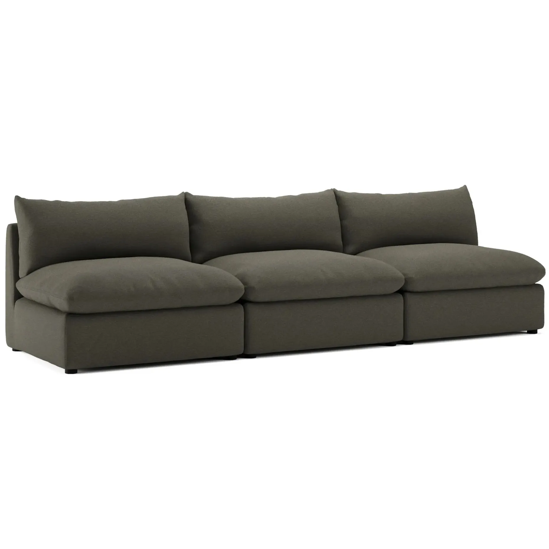 Leigh 118" Armless Modular Sofa - Silver Moss