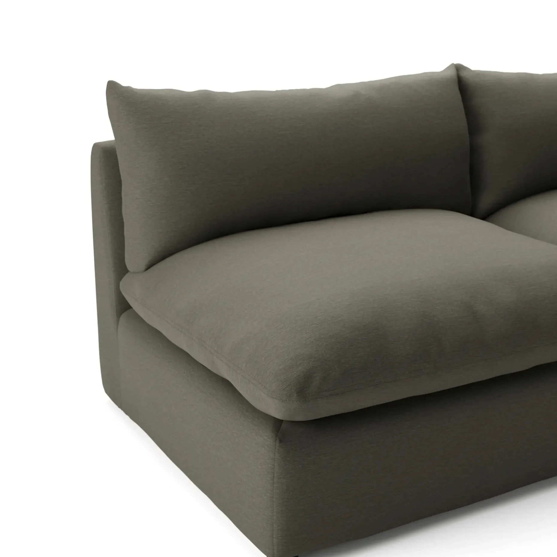 Leigh 118" Armless Modular Sofa - Silver Moss