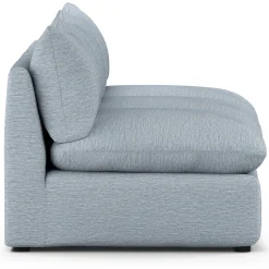 Leigh 118" Armless Modular Sofa - Silver Light Blue