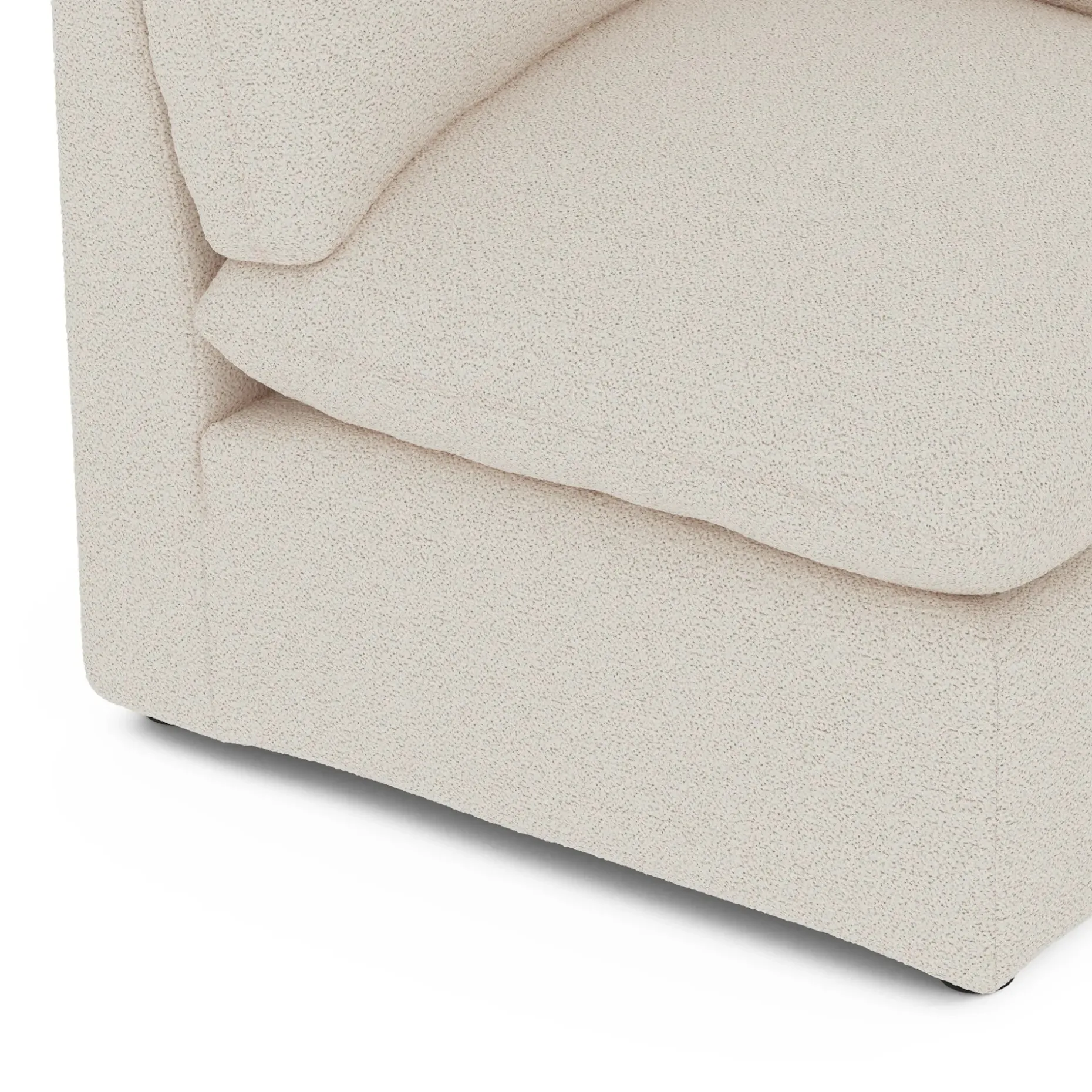 Leigh 41" Corner Chair Module - Ivory Wool Bouclé