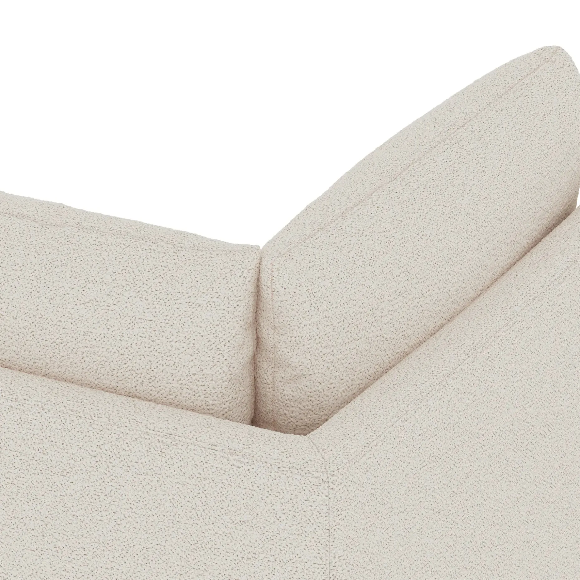 Leigh 41" Corner Chair Module - Ivory Wool Bouclé