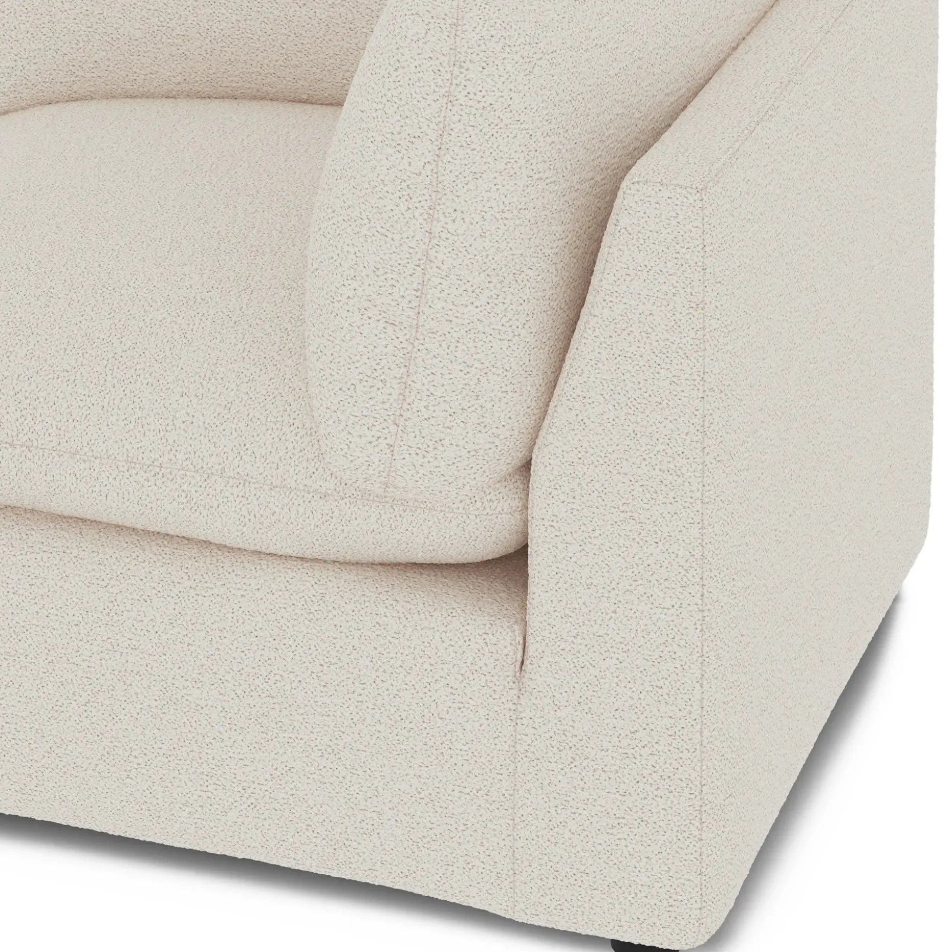 Leigh 41" Corner Chair Module - Ivory Wool Bouclé