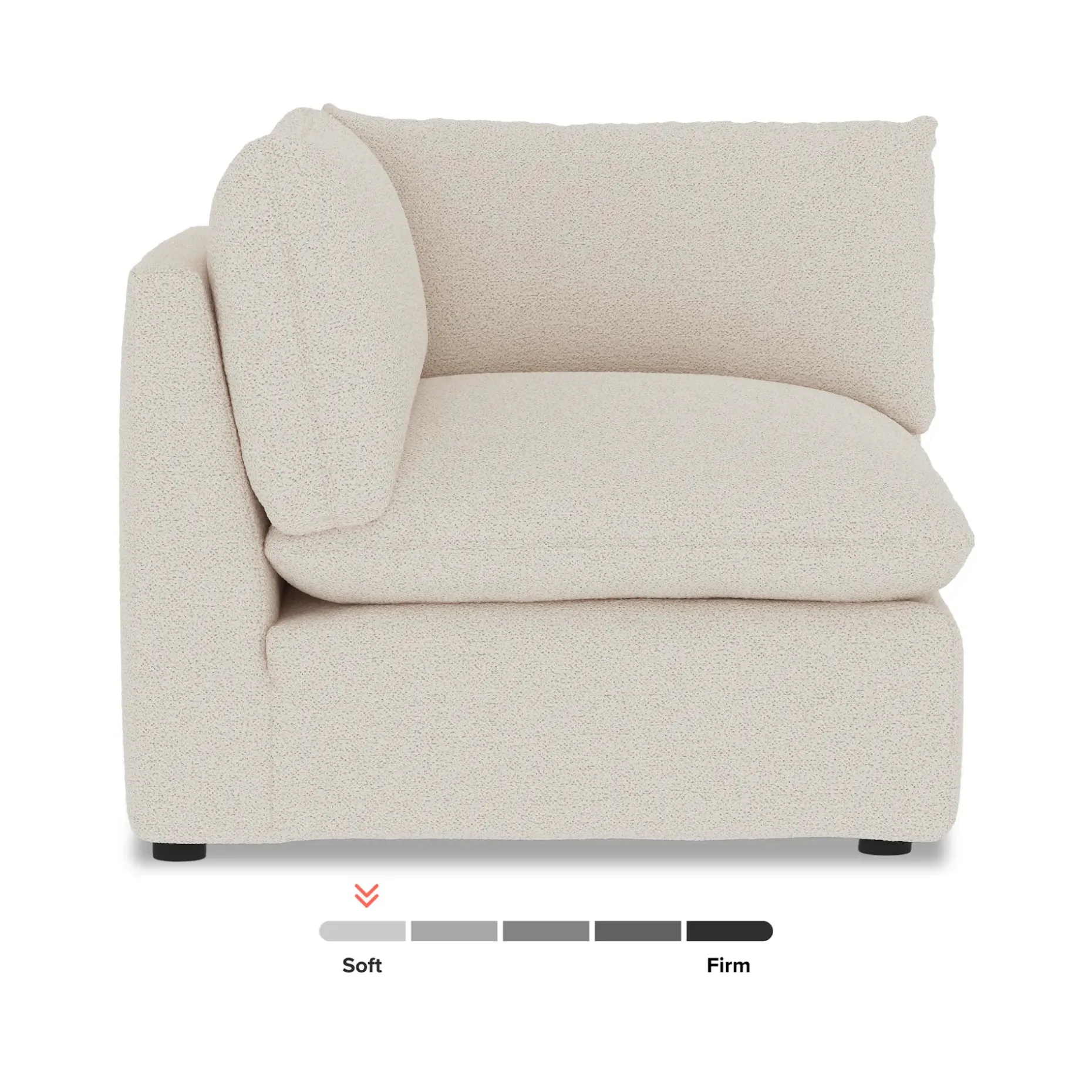 Leigh 41" Corner Chair Module - Ivory Wool Bouclé