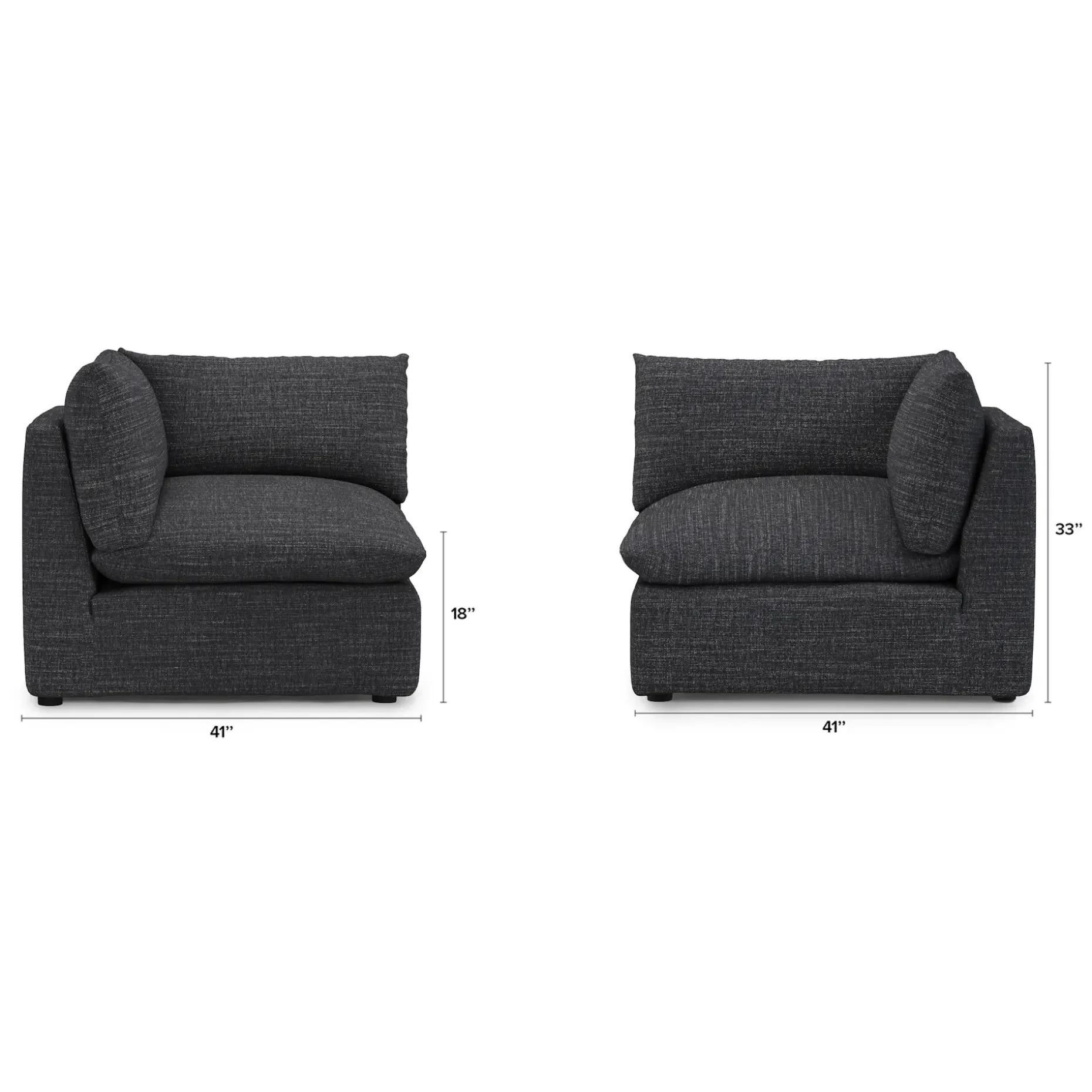 Leigh 41" Corner Chair Module - Napa Charcoal