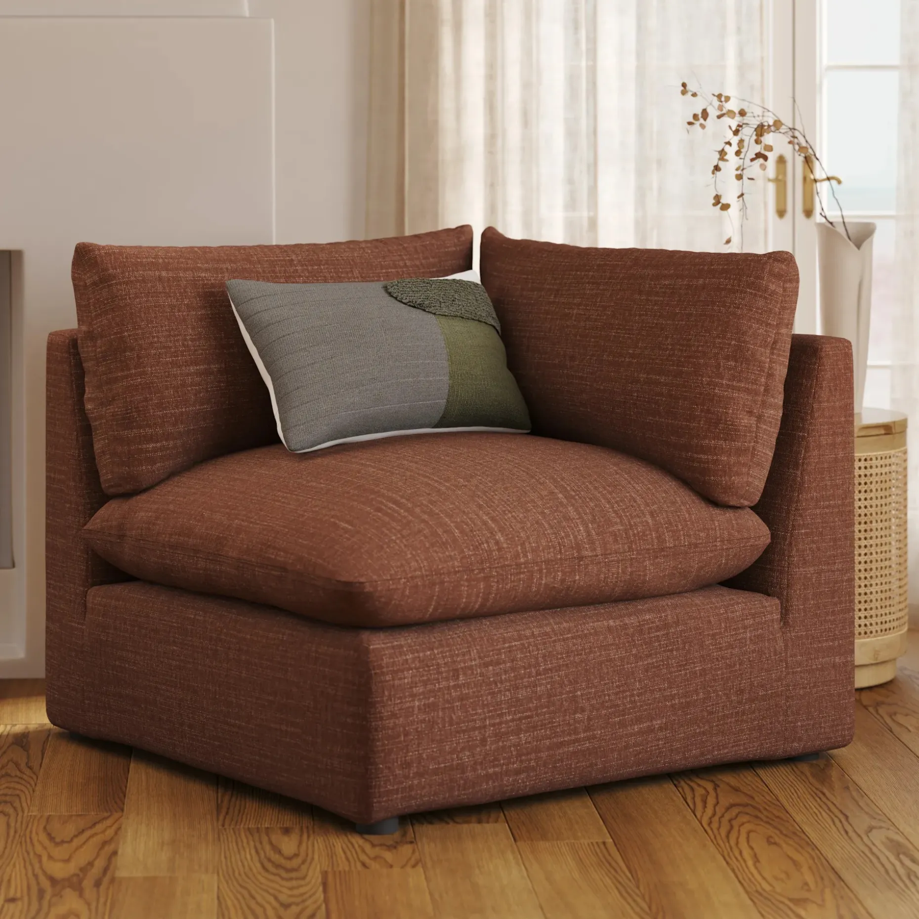 Leigh 41" Corner Chair Module - Napa Rust