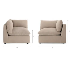 Leigh 41" Corner Chair Module - Sandstone Wool Bouclé