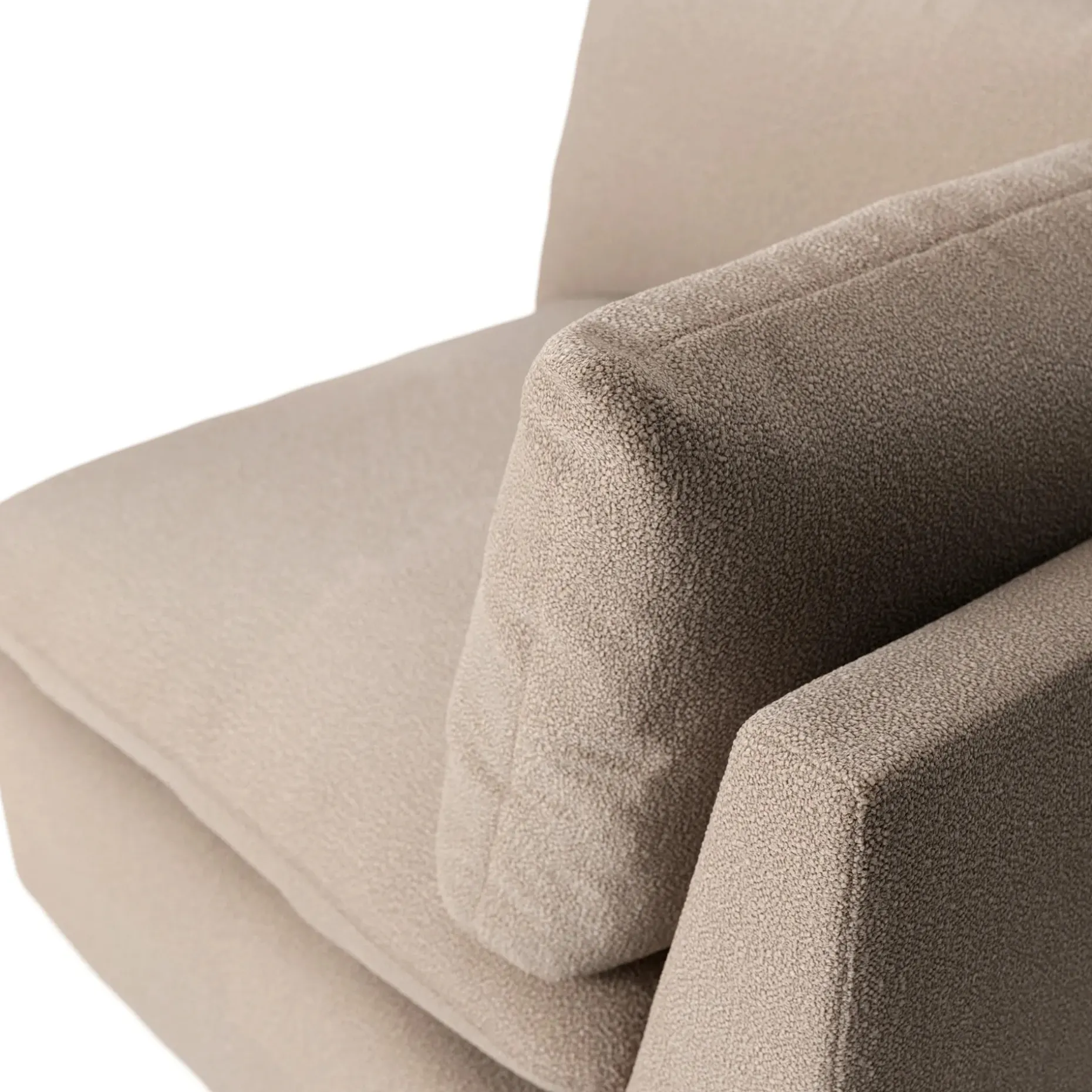 Leigh 41" Corner Chair Module - Sandstone Wool Bouclé