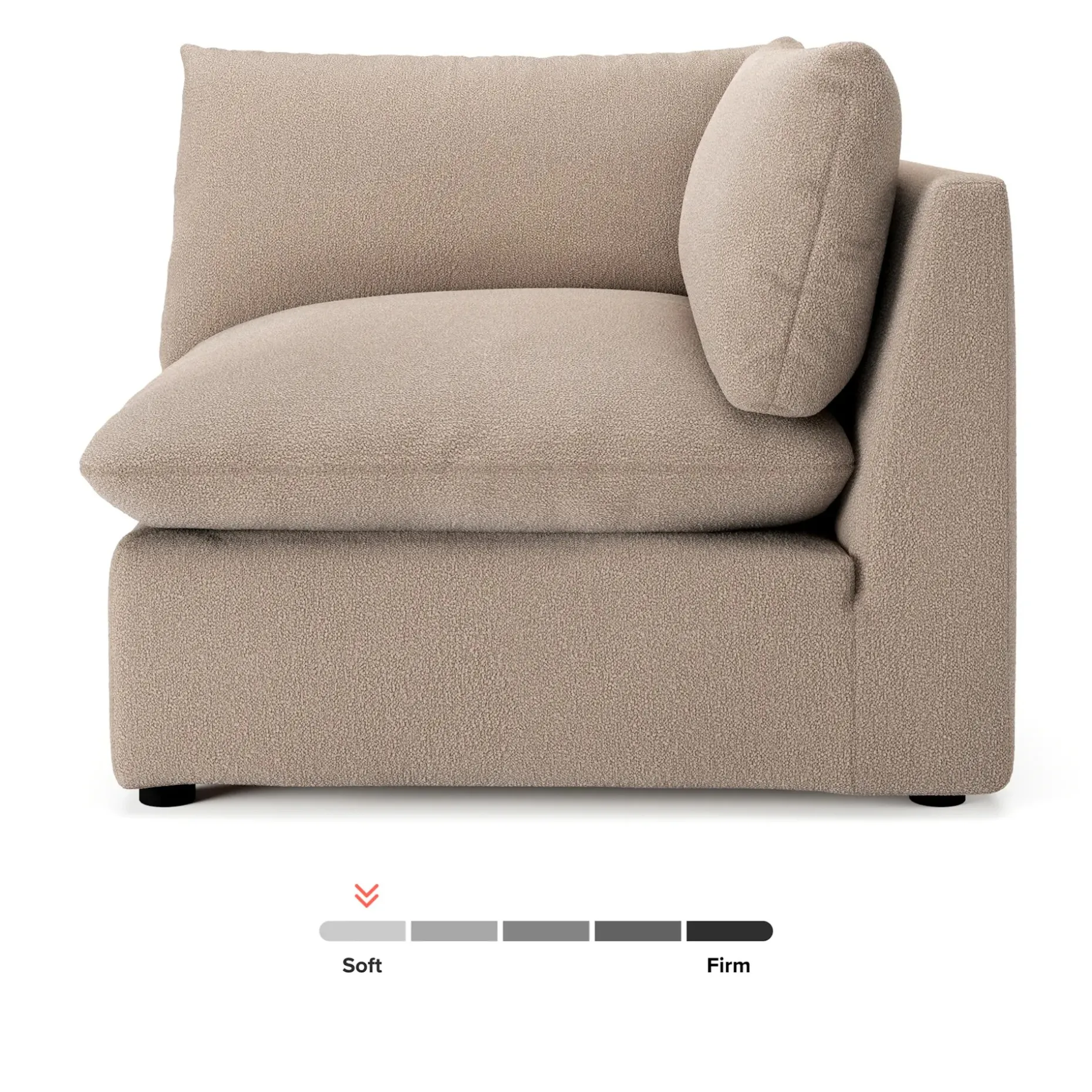 Leigh 41" Corner Chair Module - Sandstone Wool Bouclé