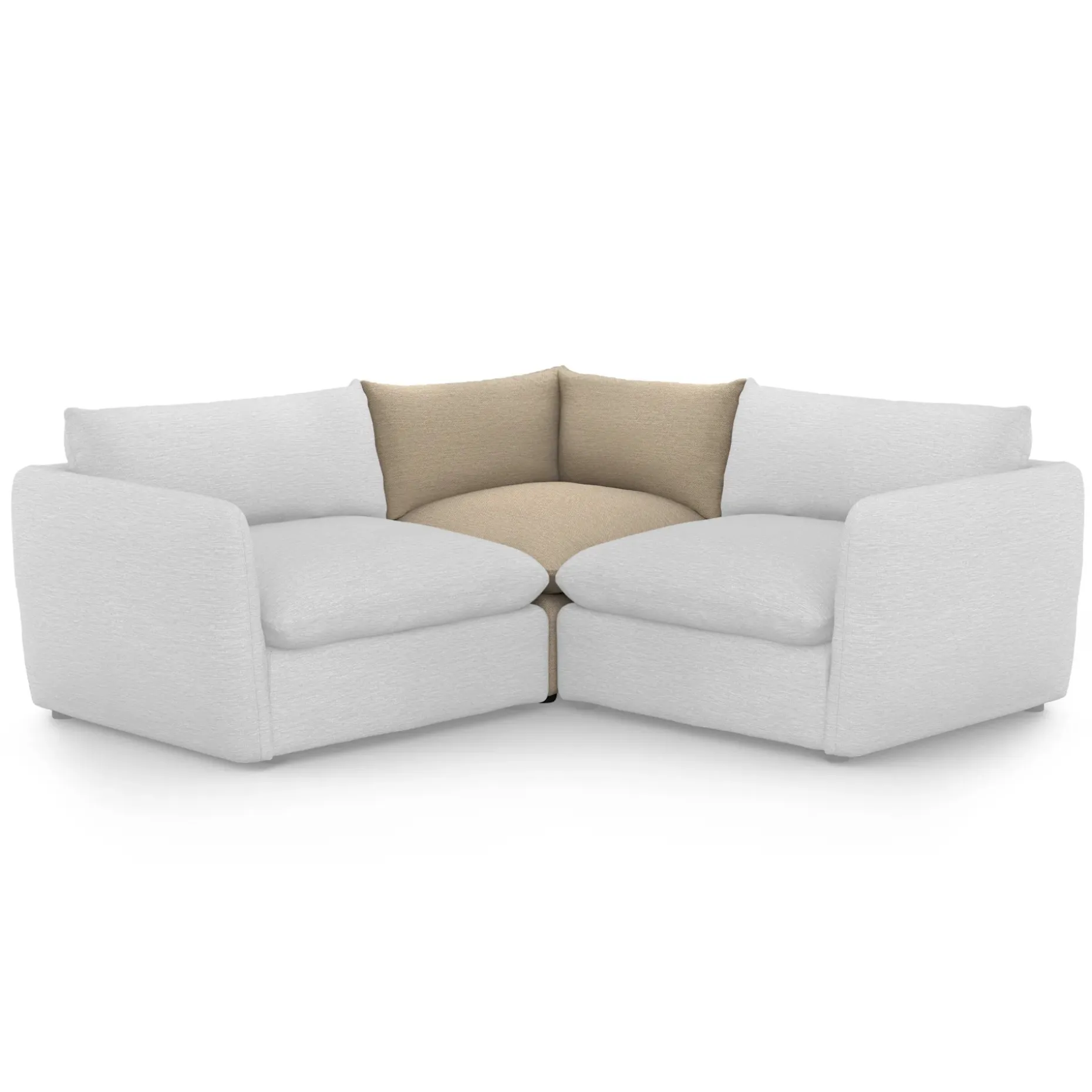 Leigh 41" Corner Chair Module - Silver Taupe