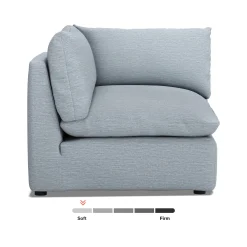 Leigh 41" Corner Chair Module - Silver Light Blue