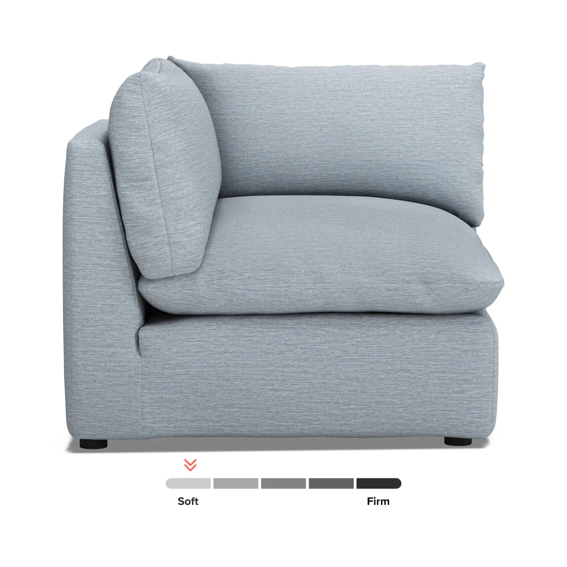 Leigh 41" Corner Chair Module - Silver Light Blue