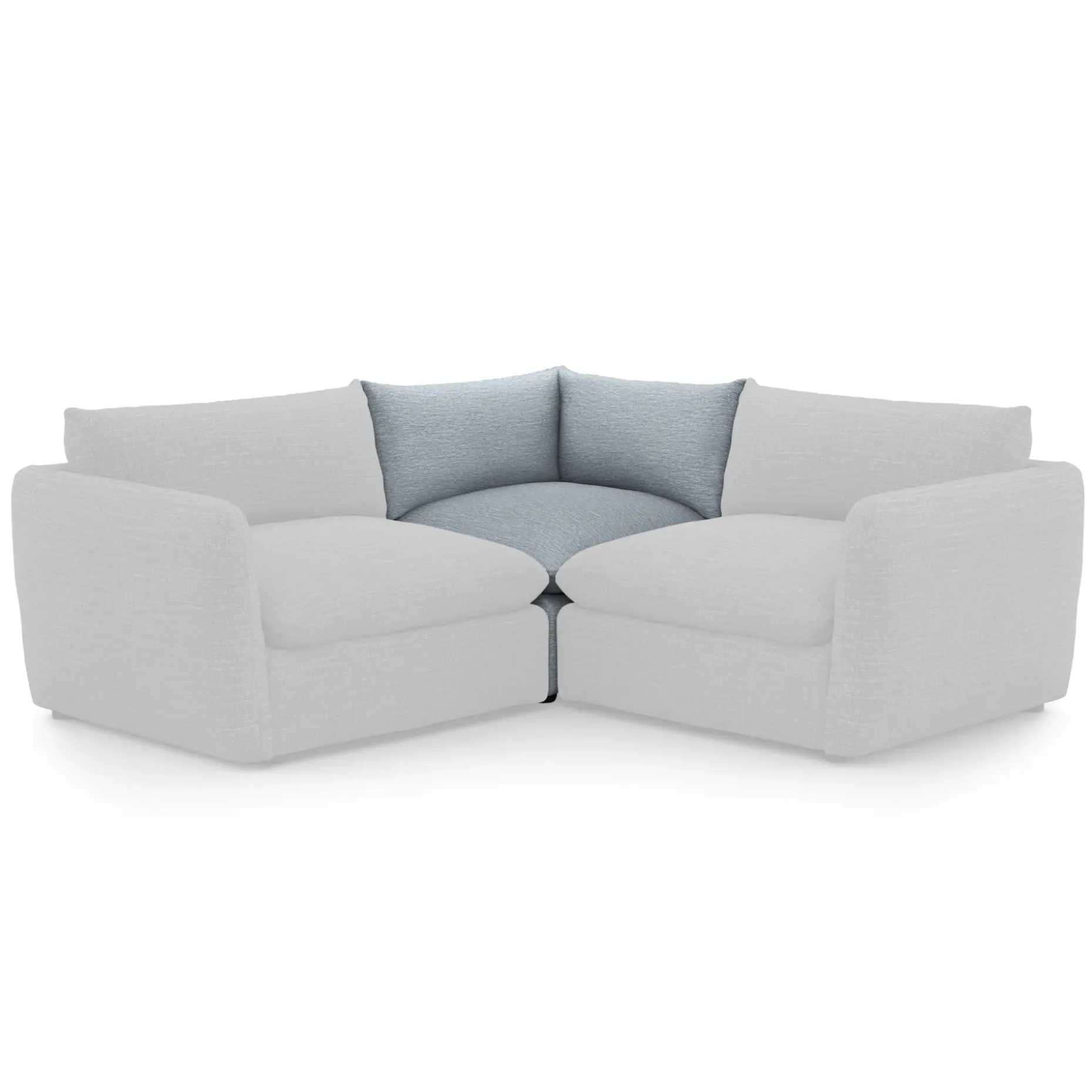 Leigh 41" Corner Chair Module - Silver Light Blue