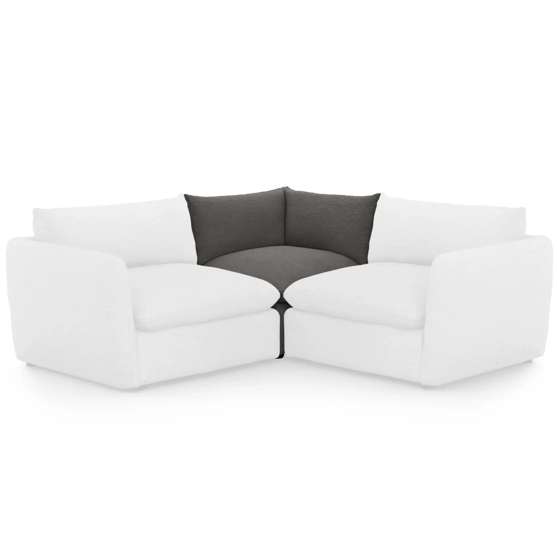 Leigh 41" Corner Chair Module - Silver Gray