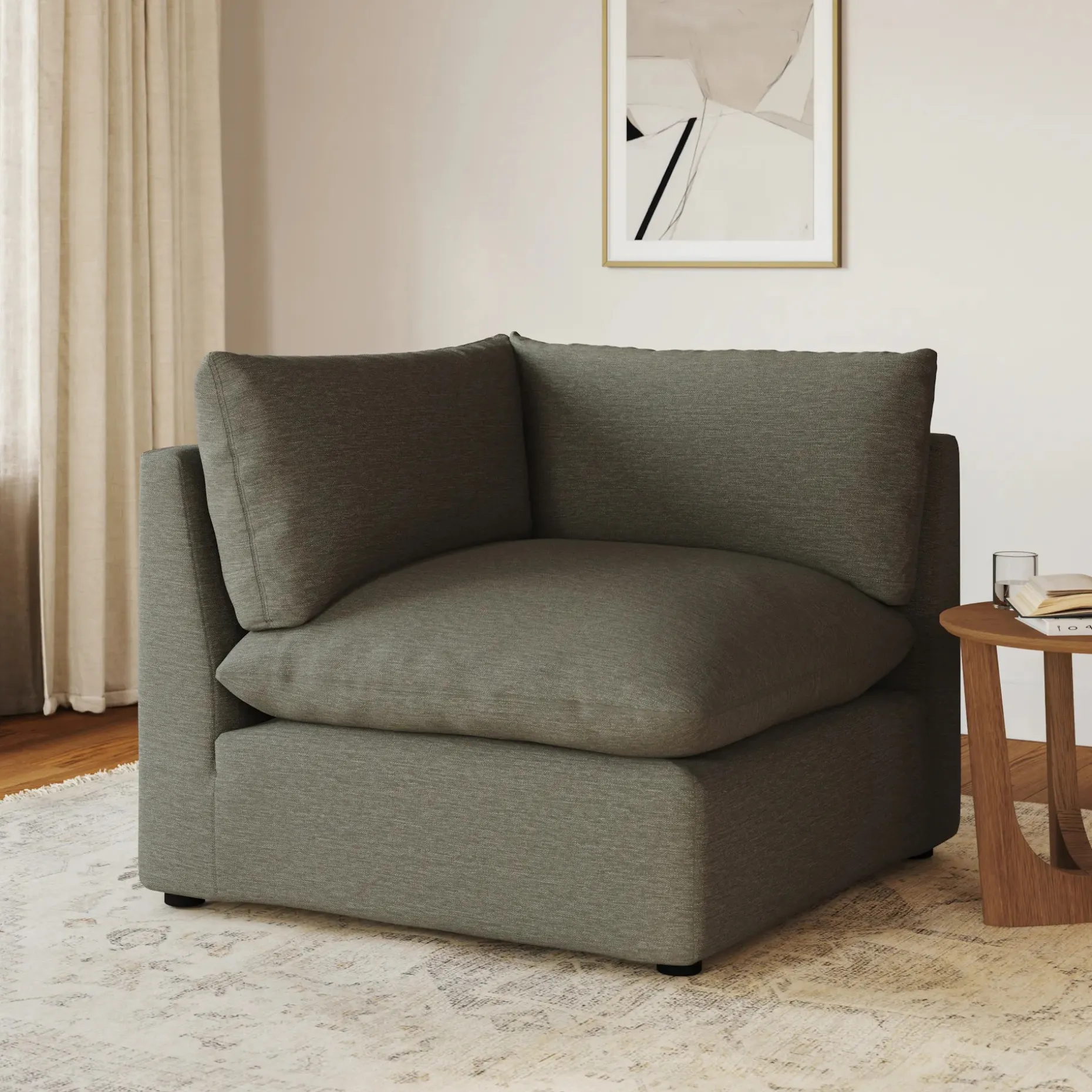 Leigh 41" Corner Chair Module - Silver Moss