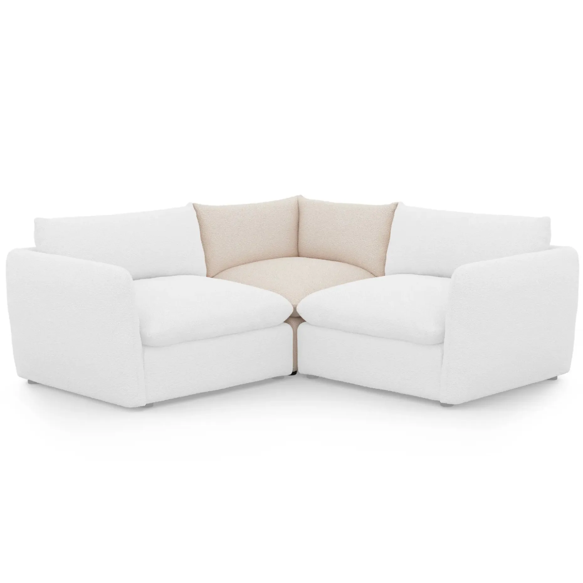 Leigh 41" Corner Chair Module - Silver Ivory