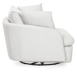 Leigh 47" Grand Swivel Lounge Chair - Silver Ivory