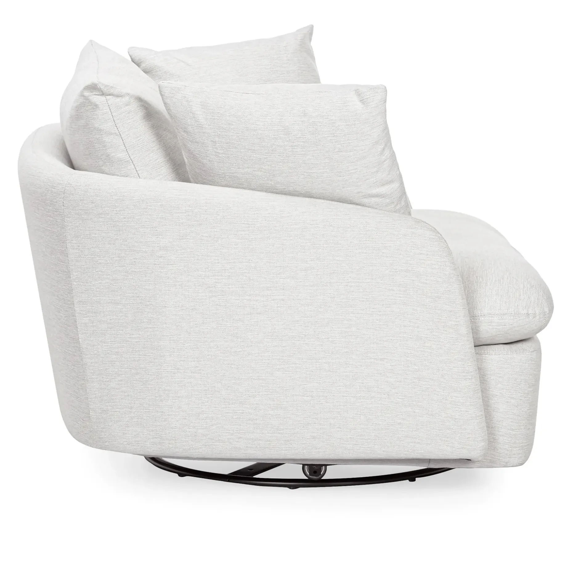 Leigh 47" Grand Swivel Lounge Chair - Silver Ivory