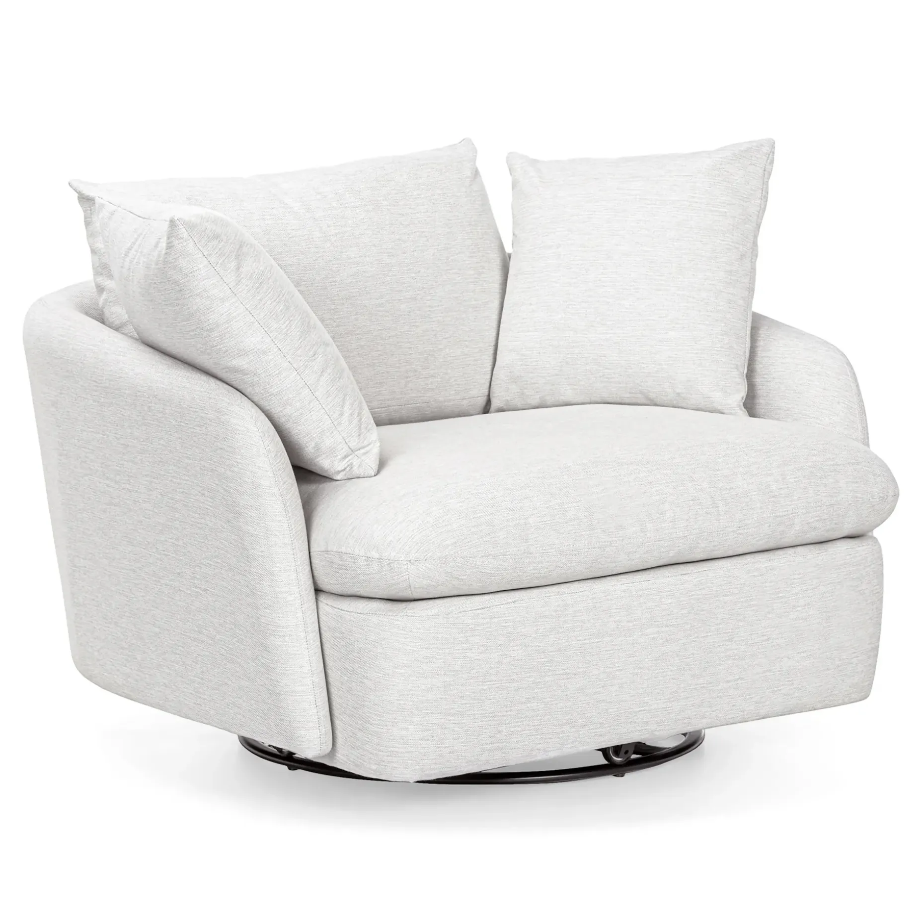 Leigh 47" Grand Swivel Lounge Chair - Silver Ivory
