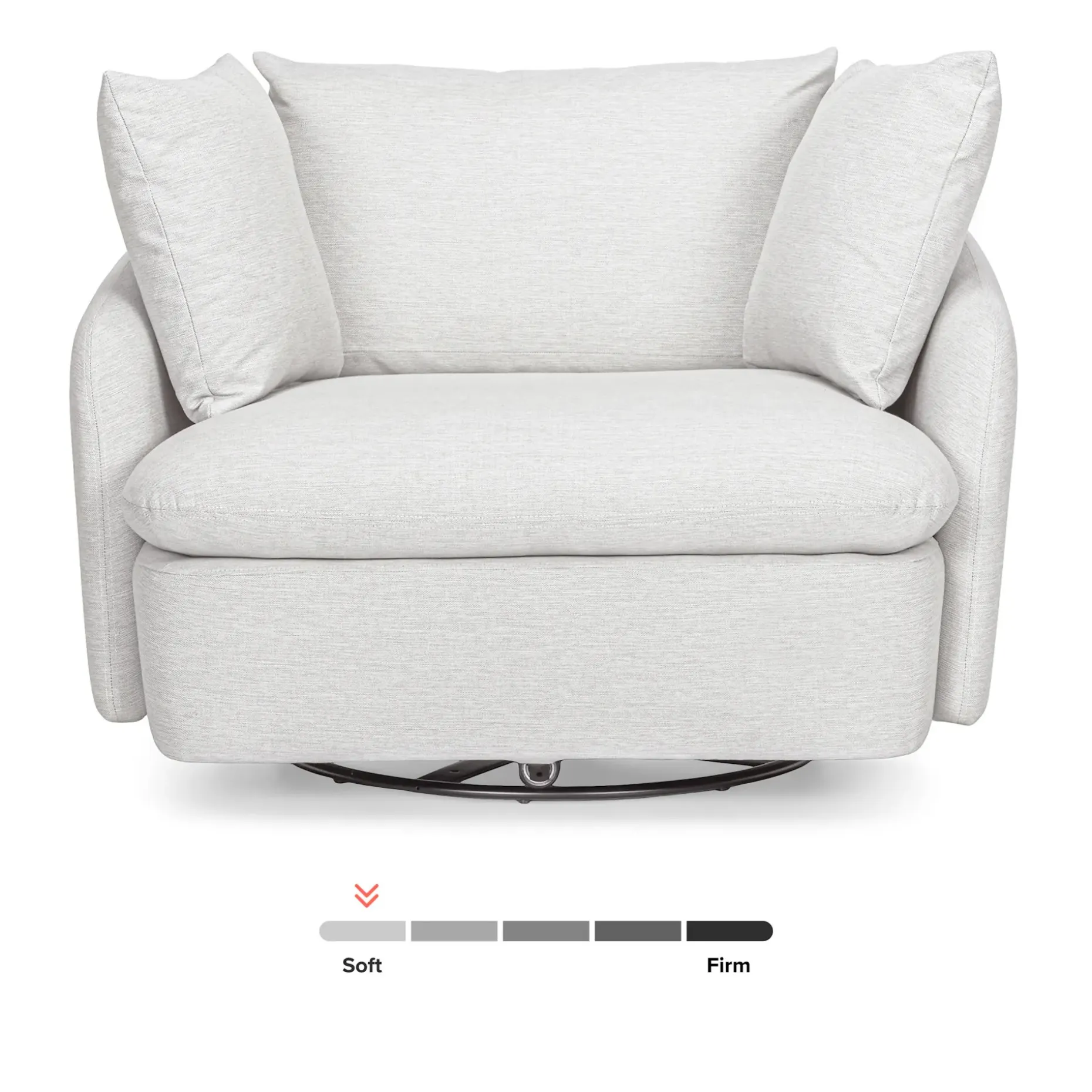 Leigh 47" Grand Swivel Lounge Chair - Silver Ivory