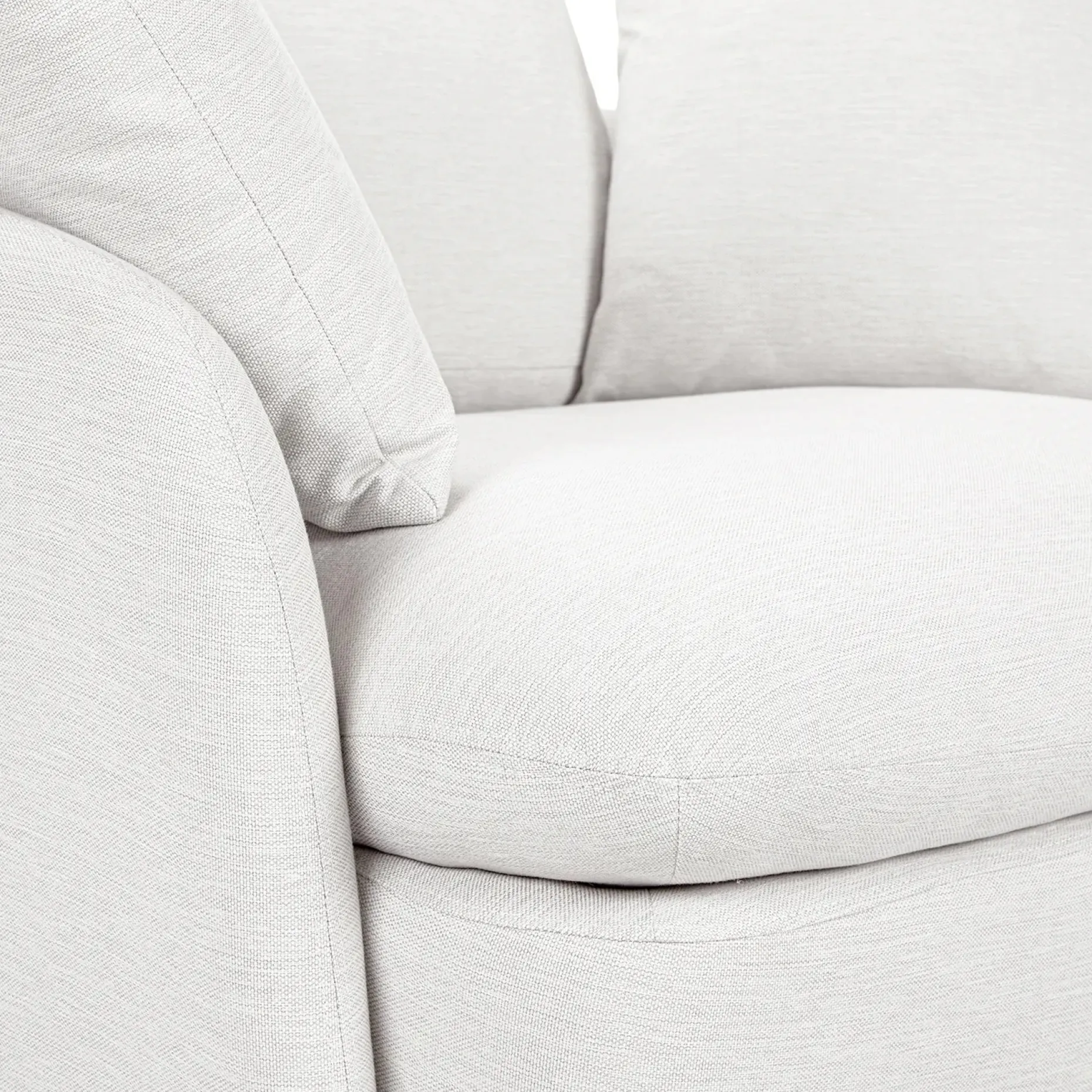 Leigh 47" Grand Swivel Lounge Chair - Silver Ivory