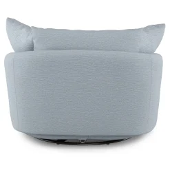 Leigh 47" Grand Swivel Lounge Chair - Silver Light Blue