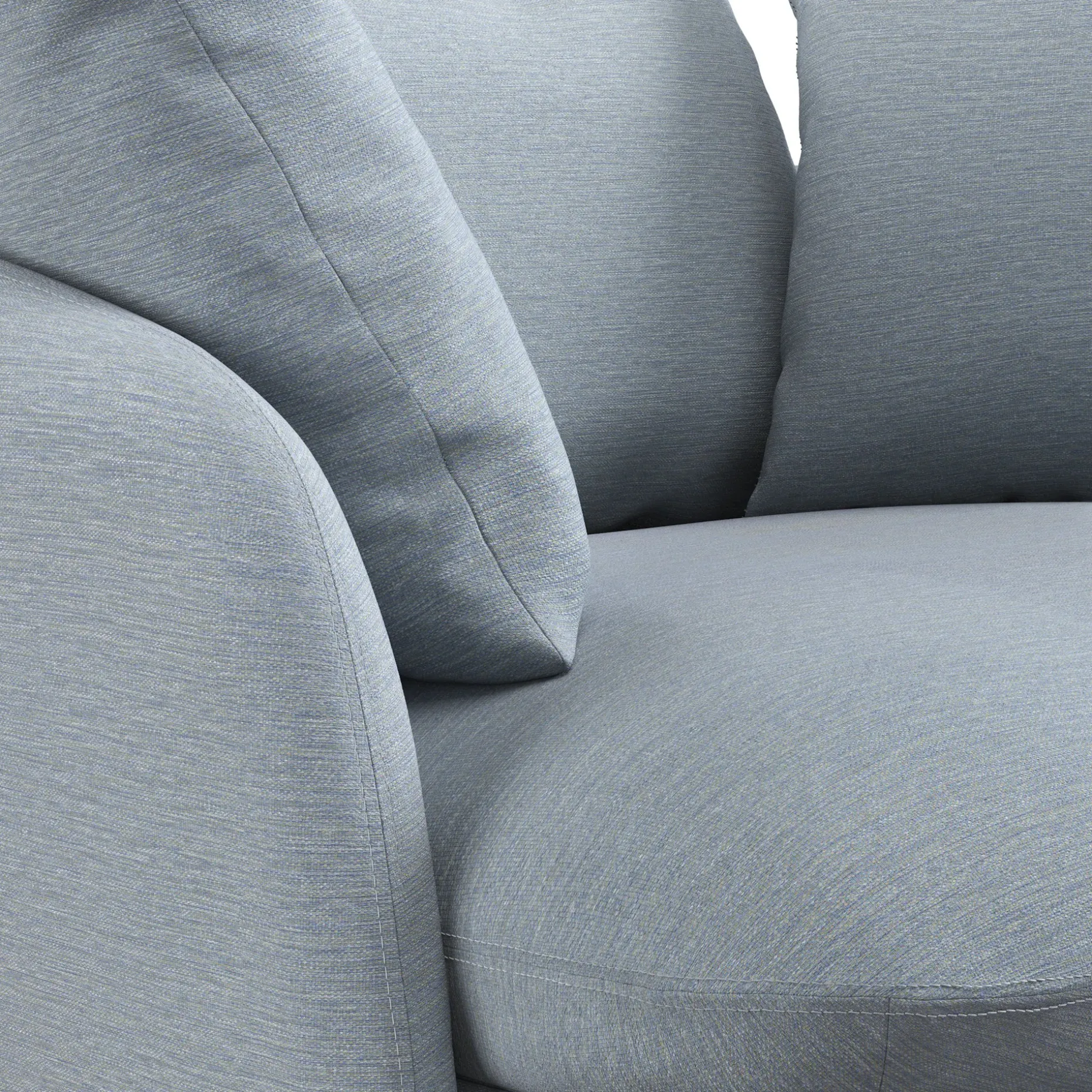 Leigh 47" Grand Swivel Lounge Chair - Silver Light Blue