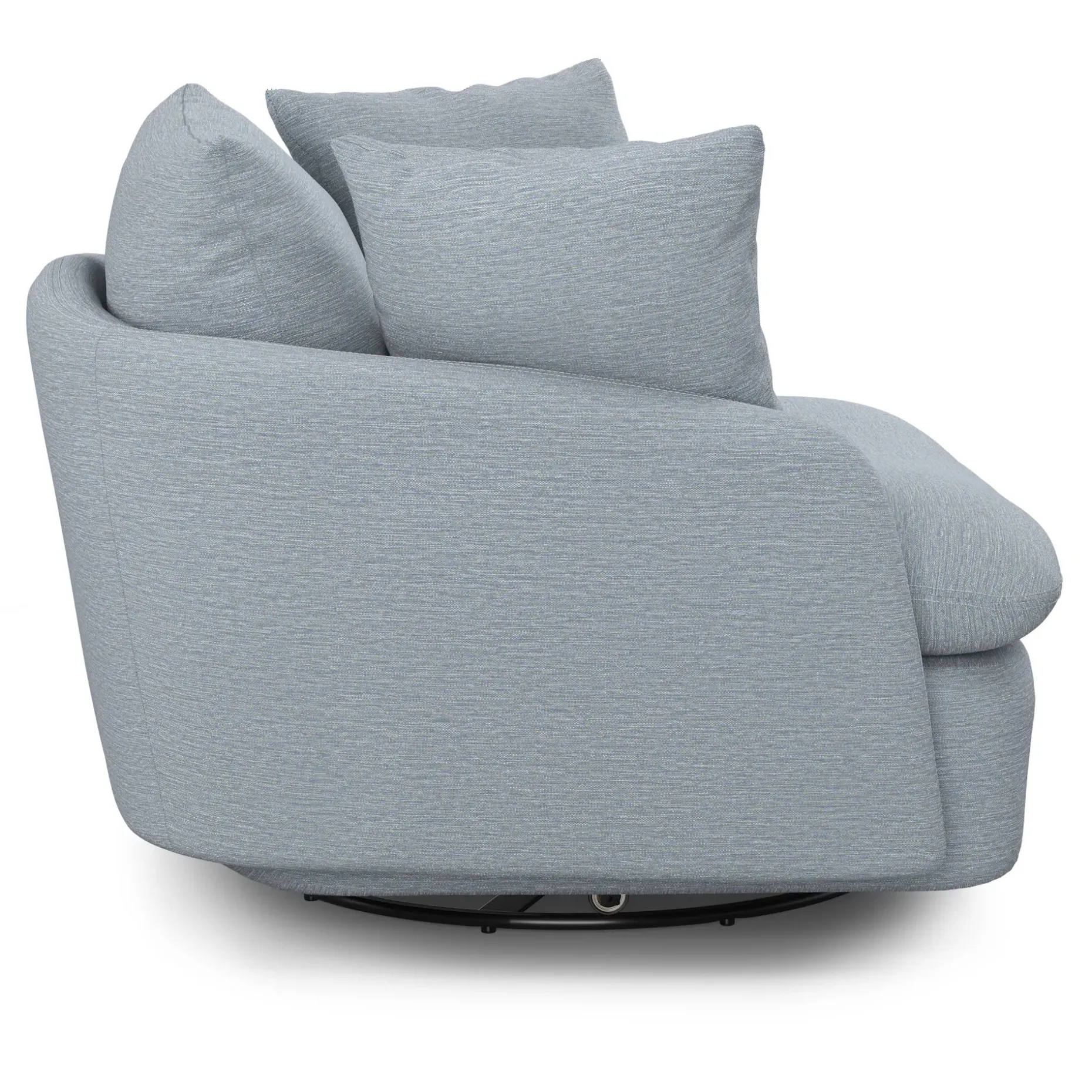 Leigh 47" Grand Swivel Lounge Chair - Silver Light Blue