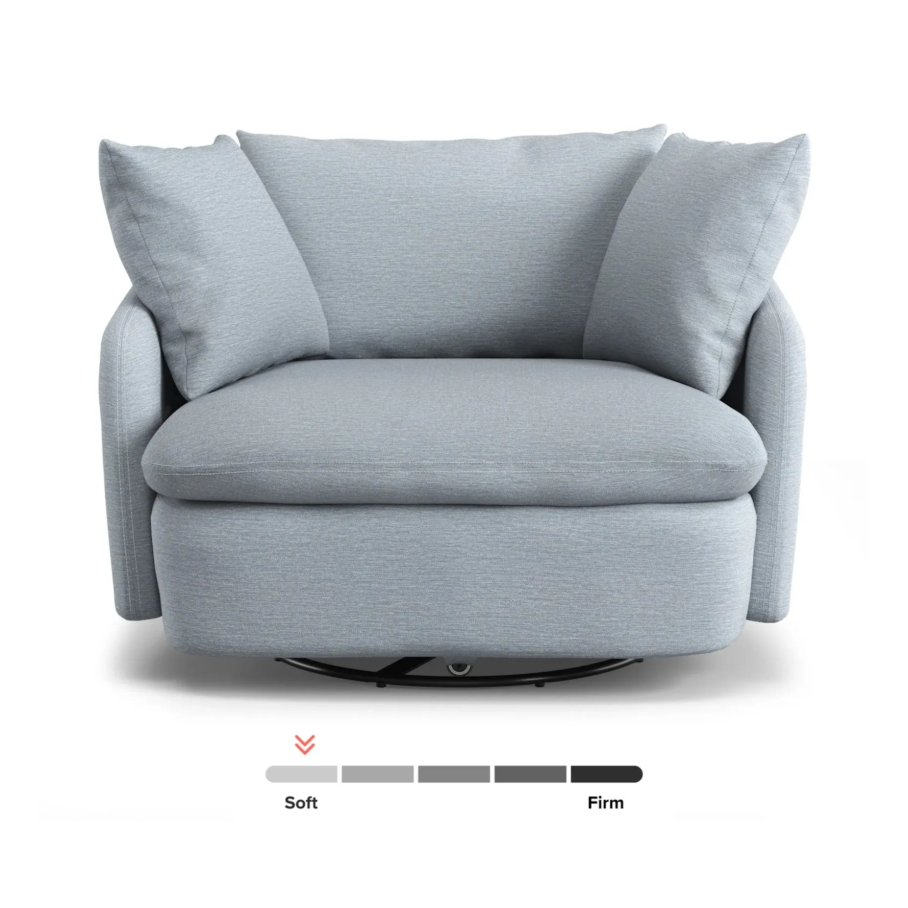 Leigh 47" Grand Swivel Lounge Chair - Silver Light Blue