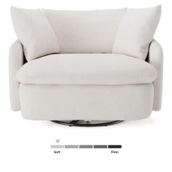Leigh 47" Grand Swivel Lounge Chair - Napa White