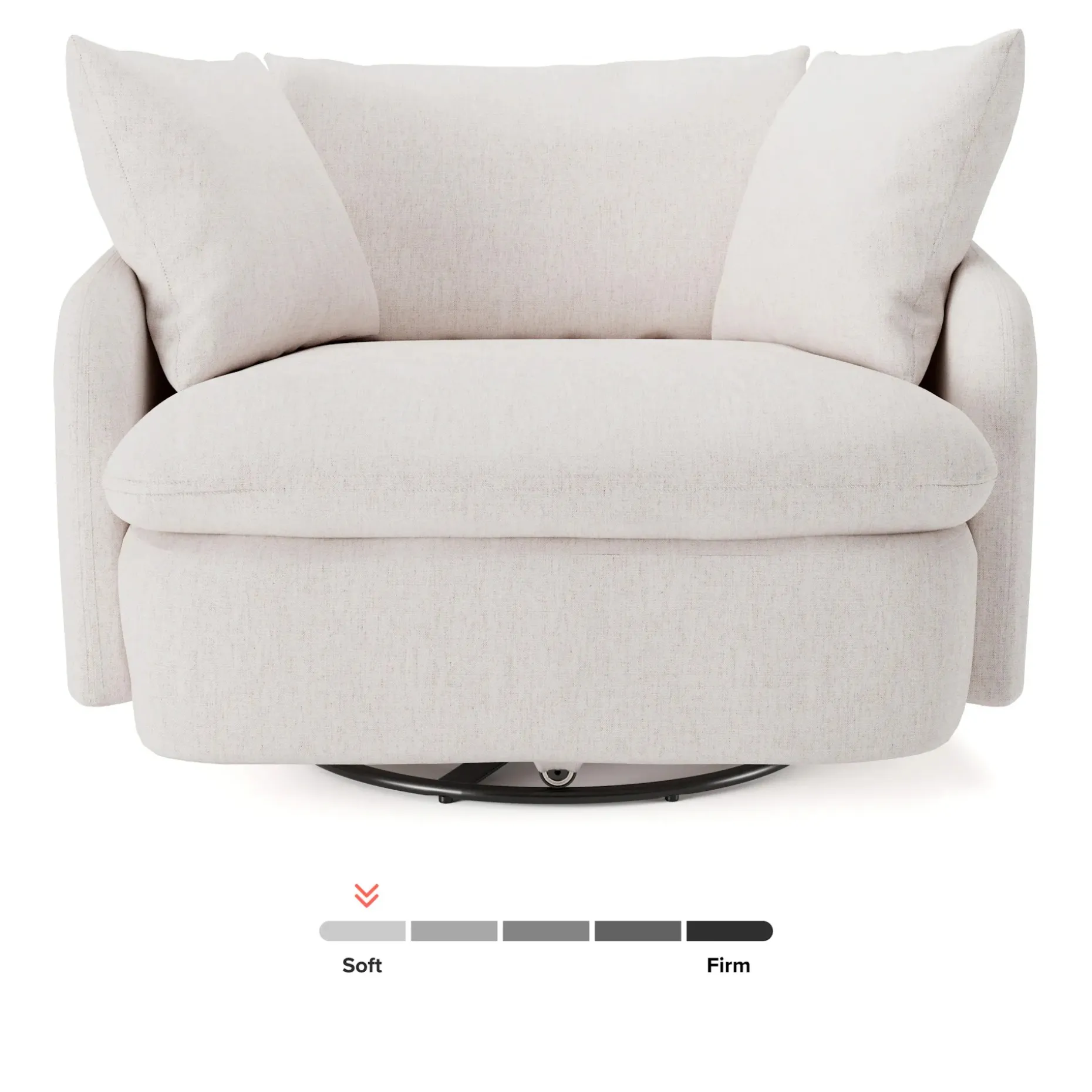 Leigh 47" Grand Swivel Lounge Chair - Napa White