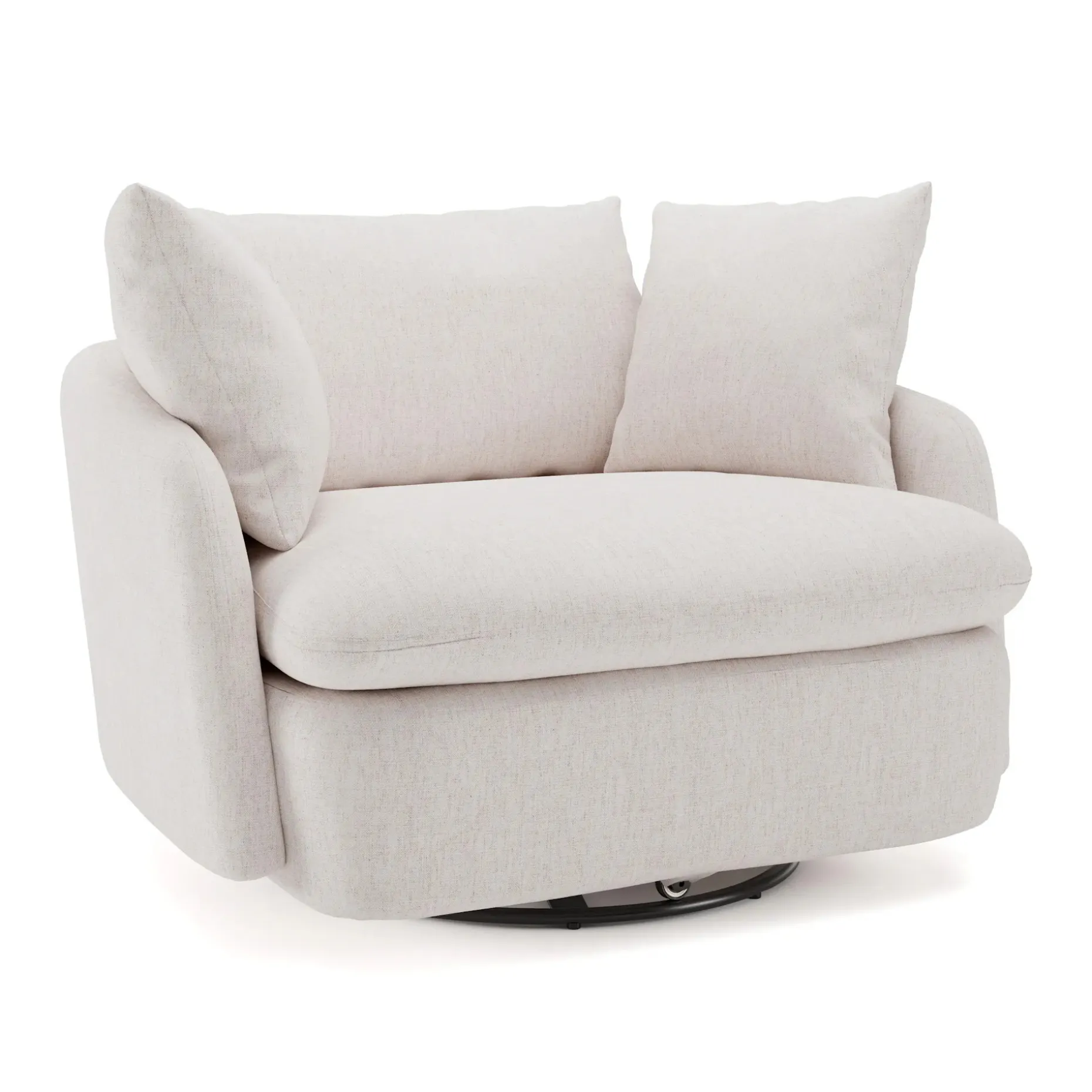 Leigh 47" Grand Swivel Lounge Chair - Napa White