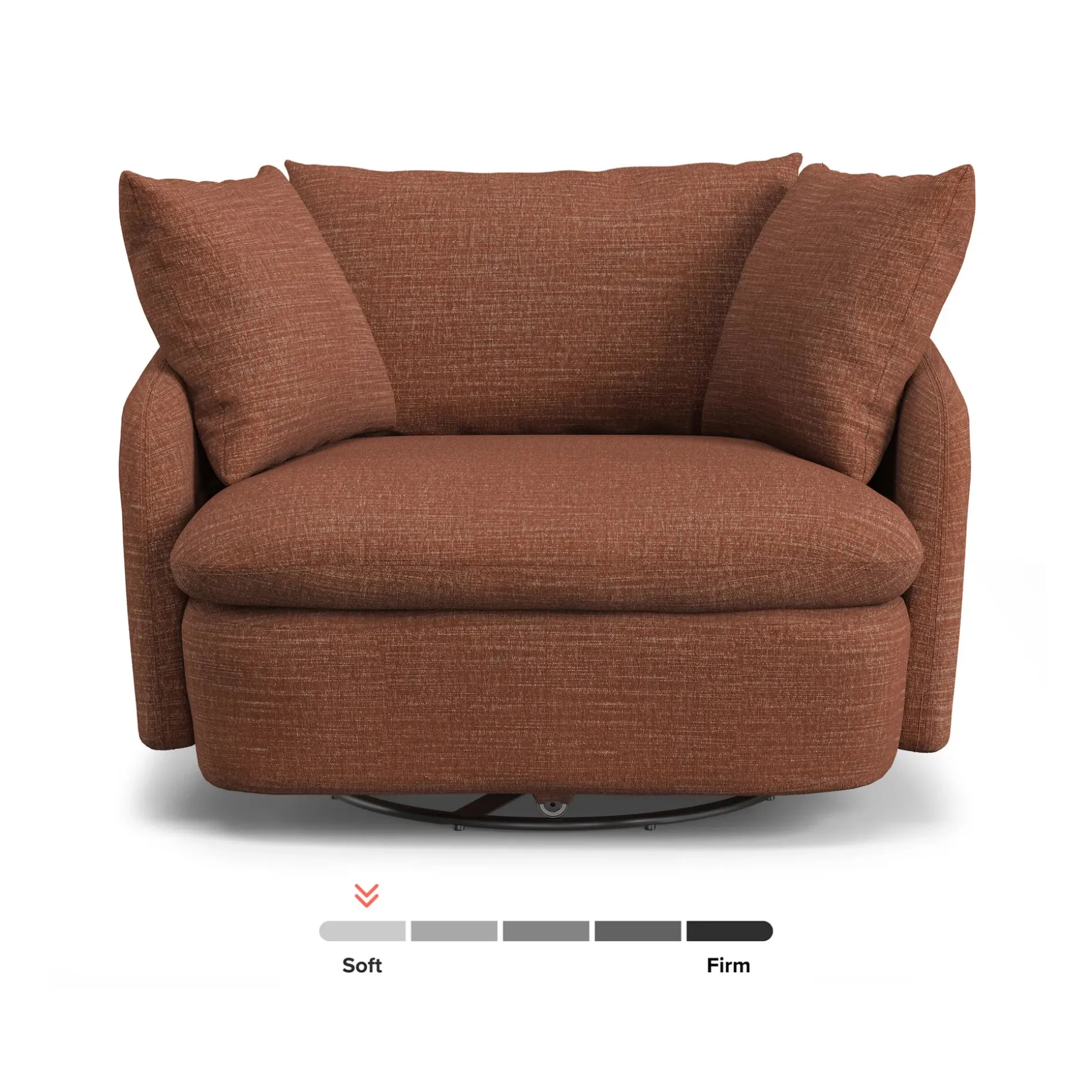 Leigh 47" Grand Swivel Lounge Chair - Napa Rust