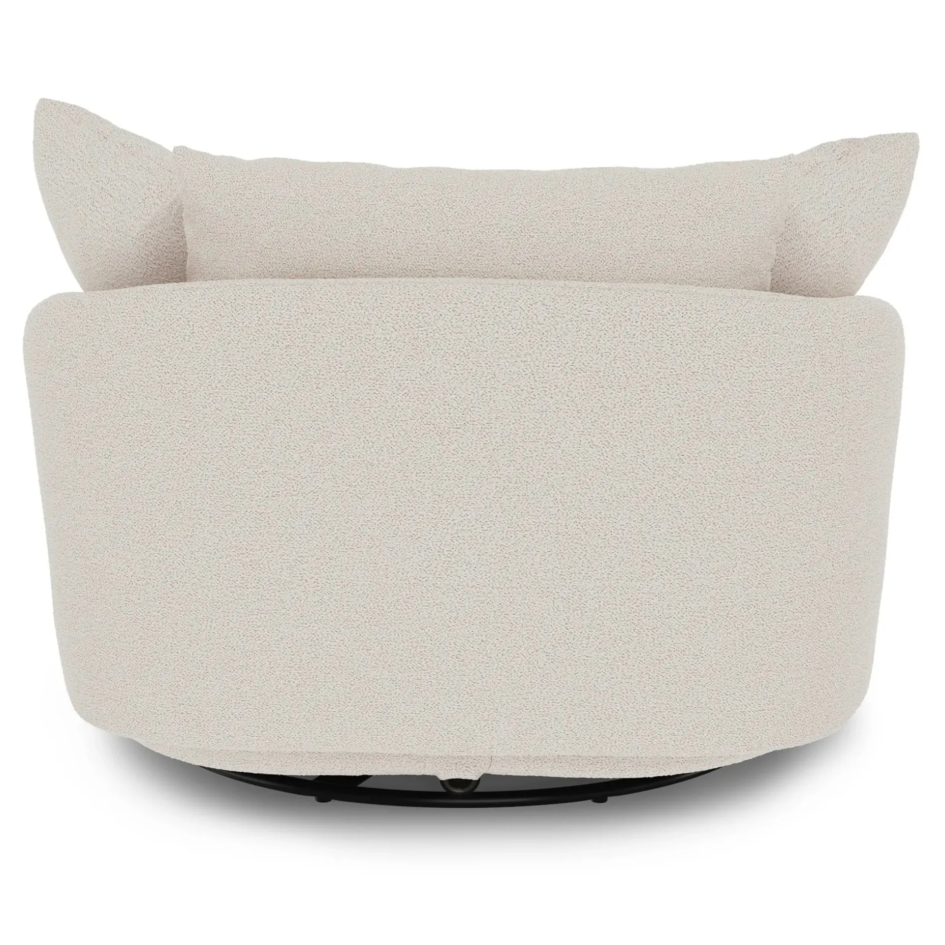 Leigh 47" Grand Swivel Lounge Chair - Ivory Wool Bouclé