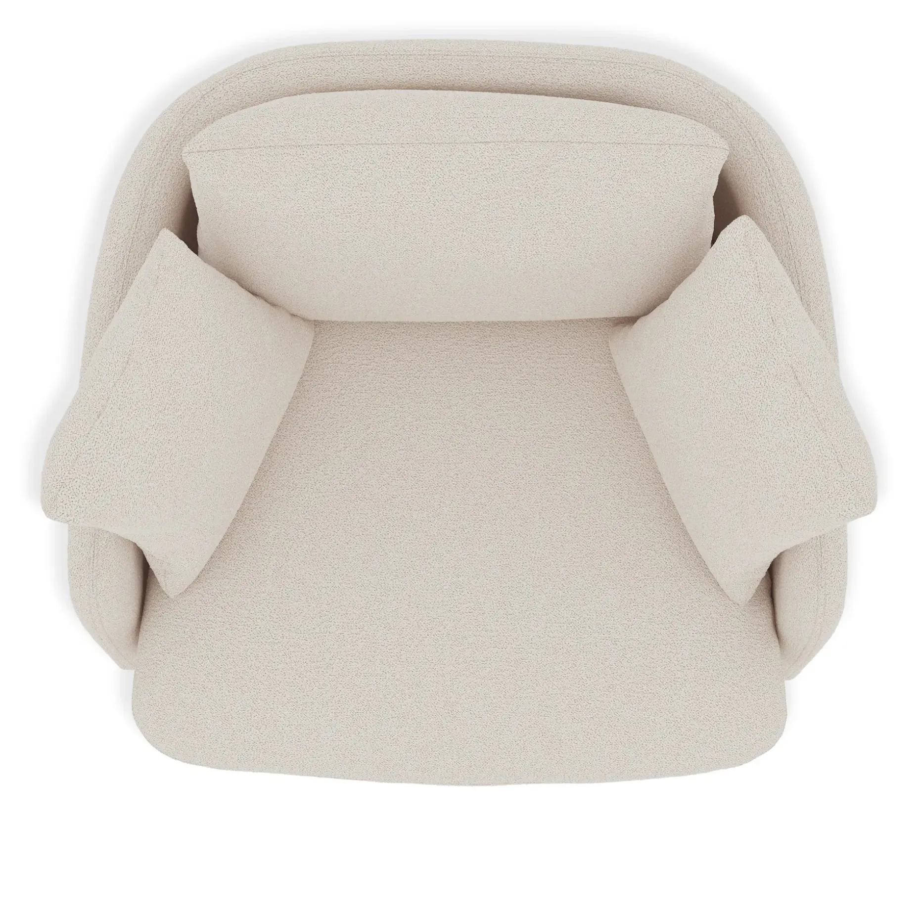 Leigh 47" Grand Swivel Lounge Chair - Ivory Wool Bouclé